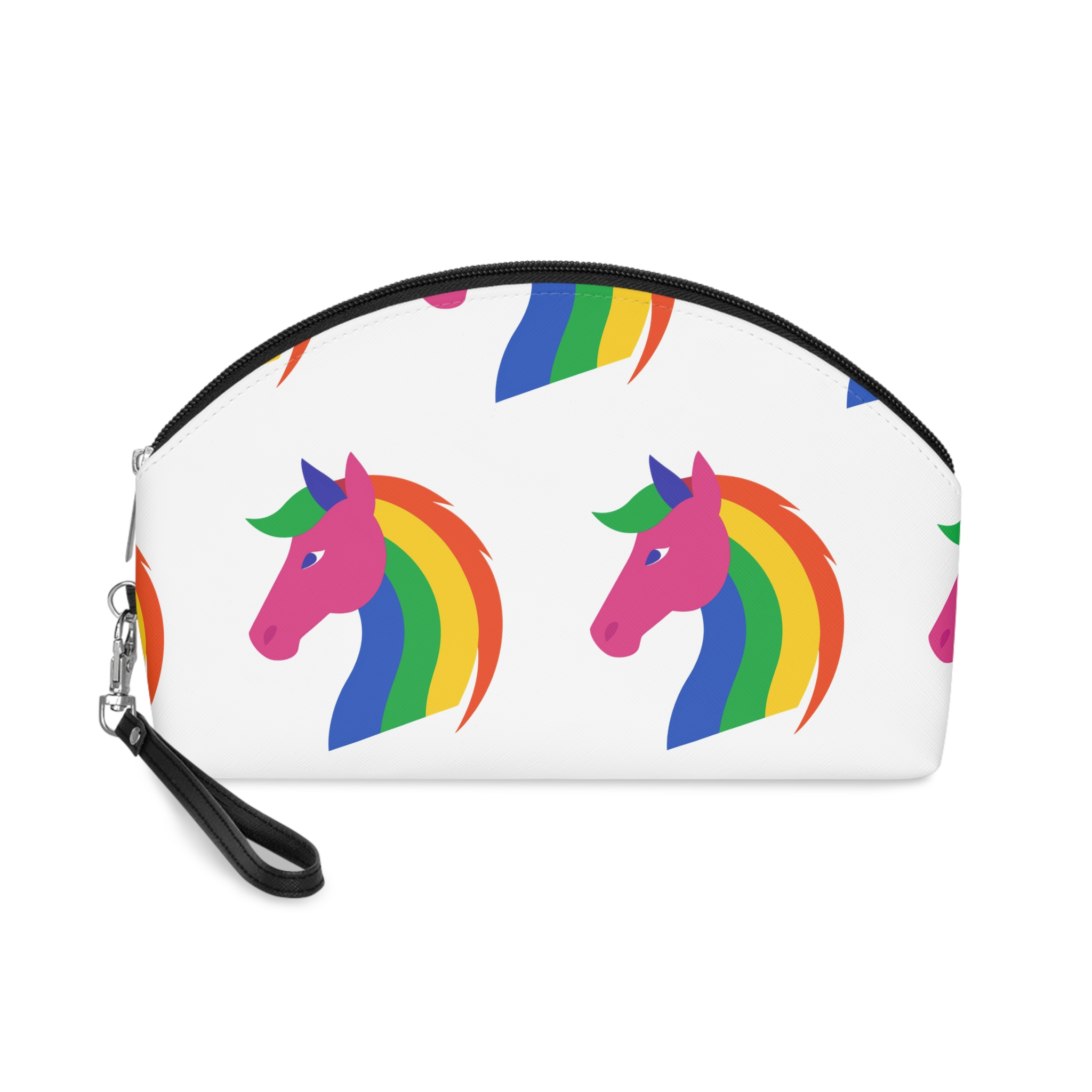 Rainbow Unicorn Head Flat Style Makeup Bag