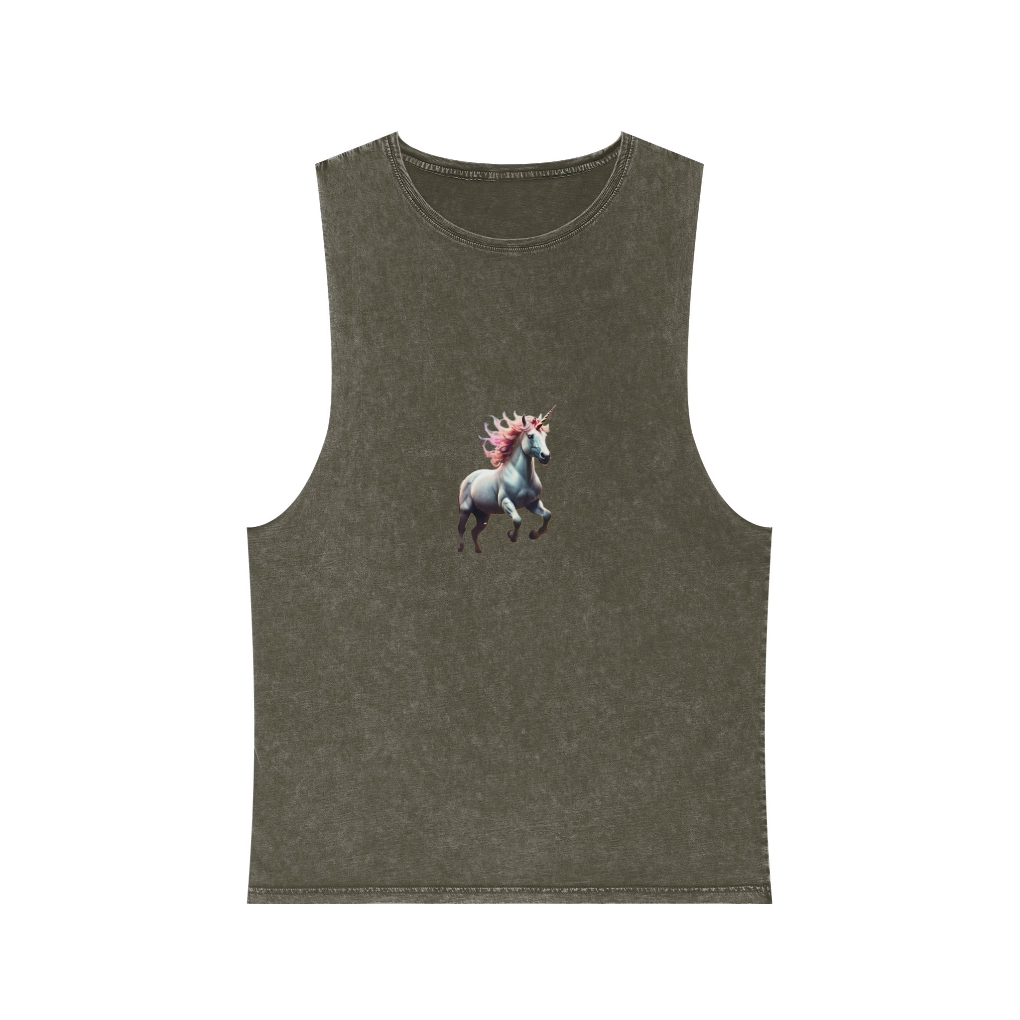 Beautiful Unicorn Running Magical Meadow Unicorn Background Images Whimsical Unicorn (22) Unisex Stonewash Tank Top - Image 5