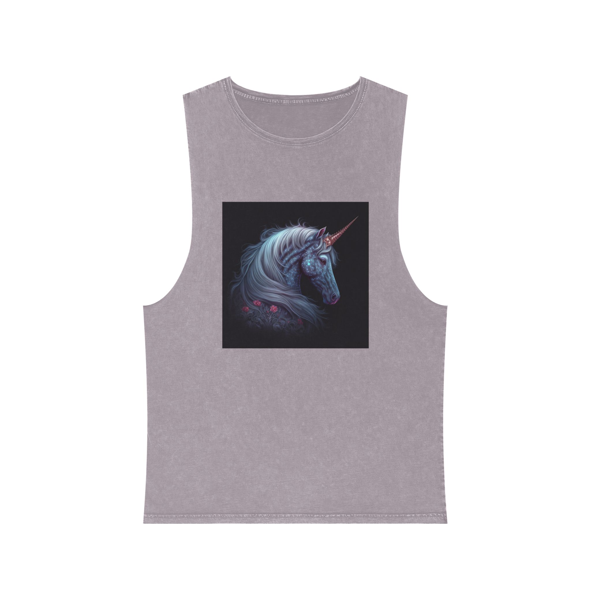 Adorable Colorful Unicorn Unisex Stonewash Tank Top - Image 17
