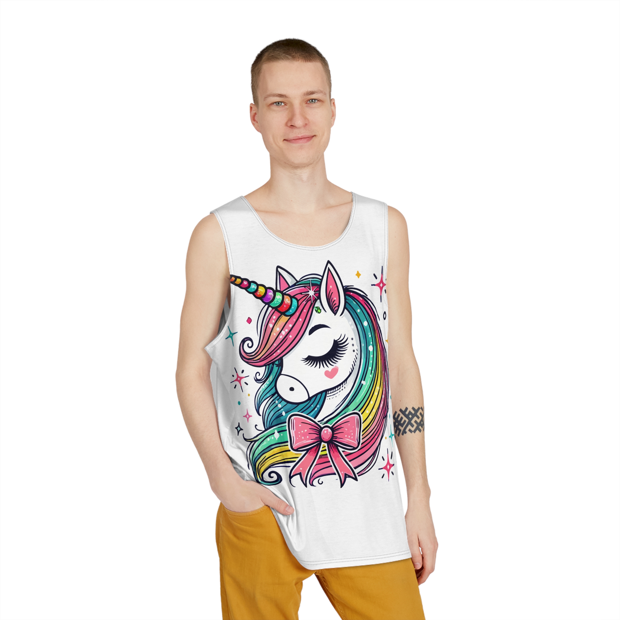 Cute Unicorn 1 Mens Tank Aop - Image 3