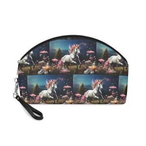 Beautiful Unicorn Running Magical Meadow Unicorn Background Images Whimsical Unicorn (23) Makeup Bag