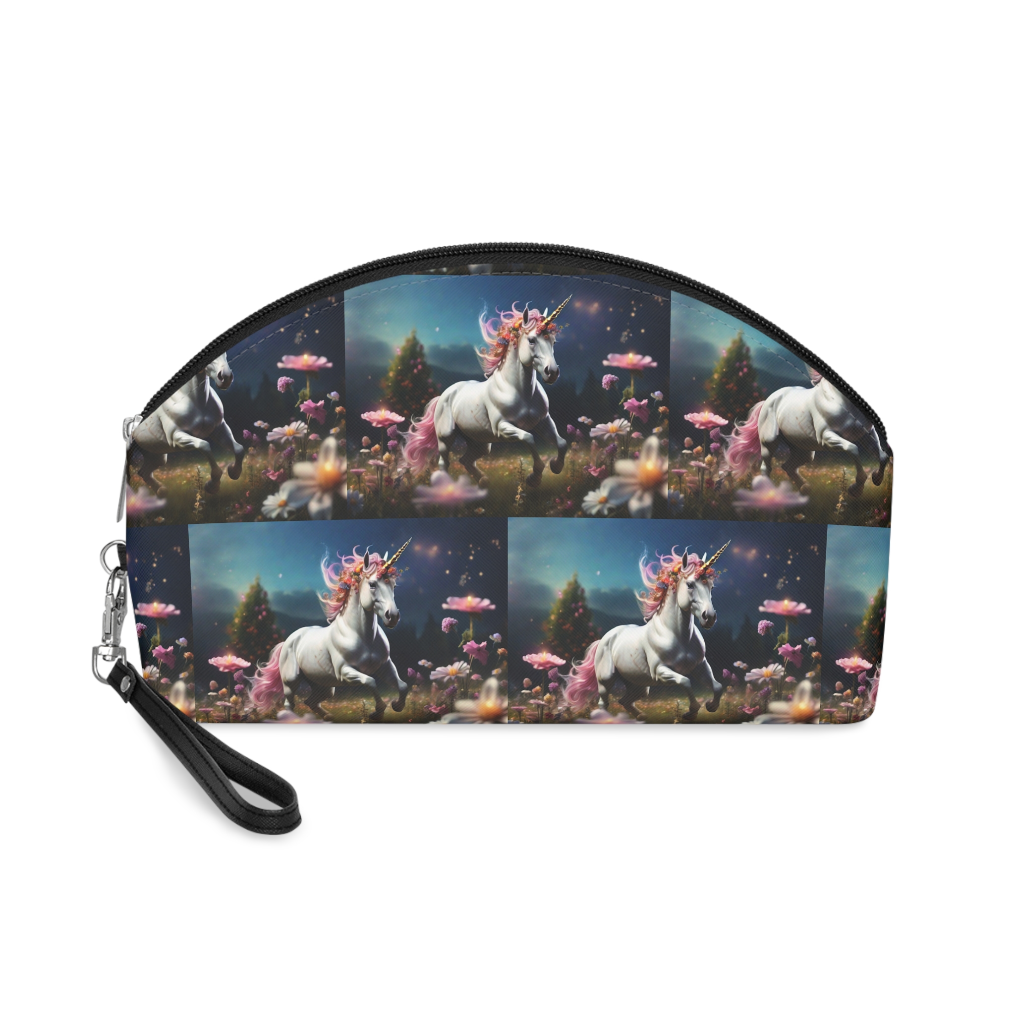 Beautiful Unicorn Running Magical Meadow Unicorn Background Images Whimsical Unicorn (23) Makeup Bag