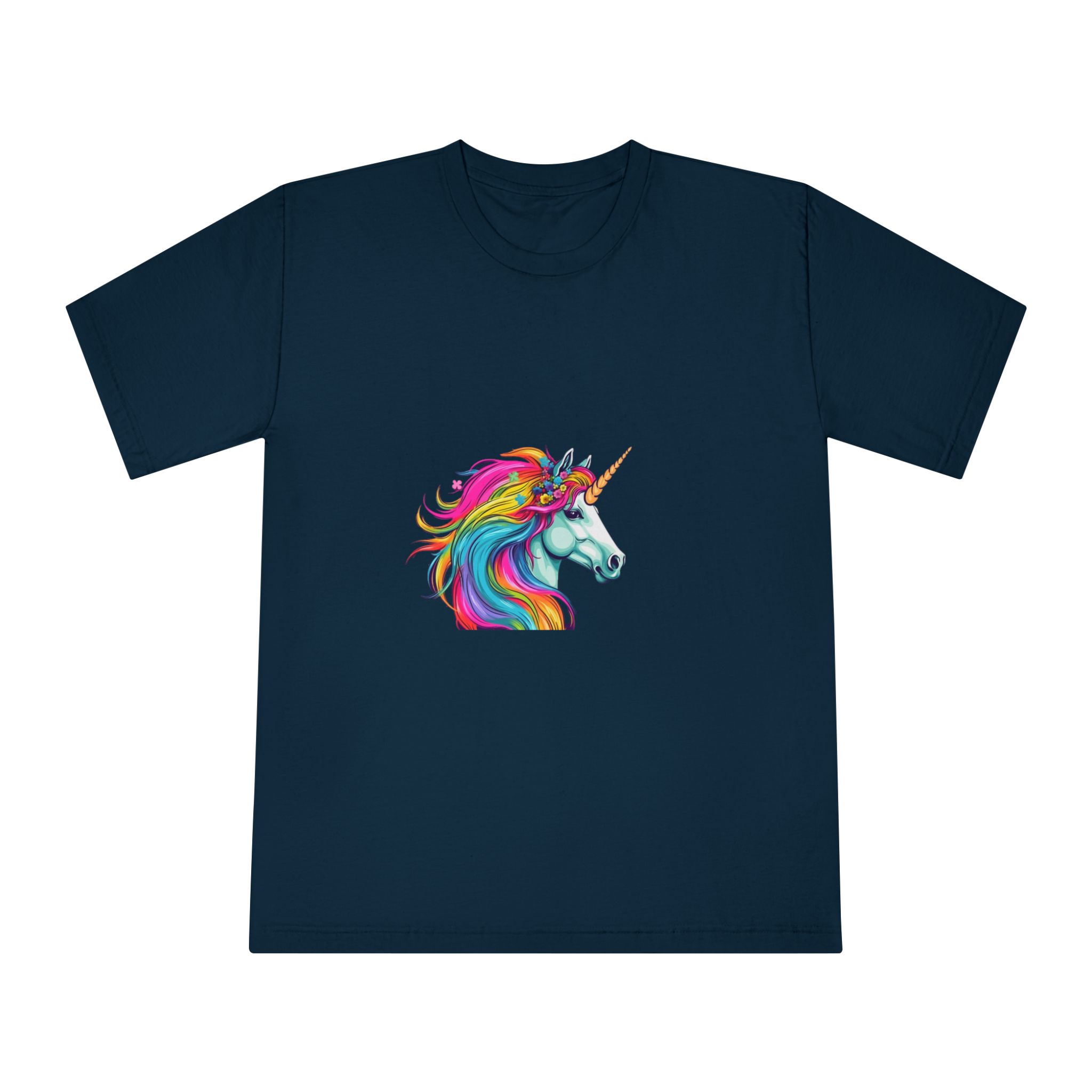 Unicorn With Rainbow Mane Flowers It Unisex Classic Crewneck T Shirt - Image 17