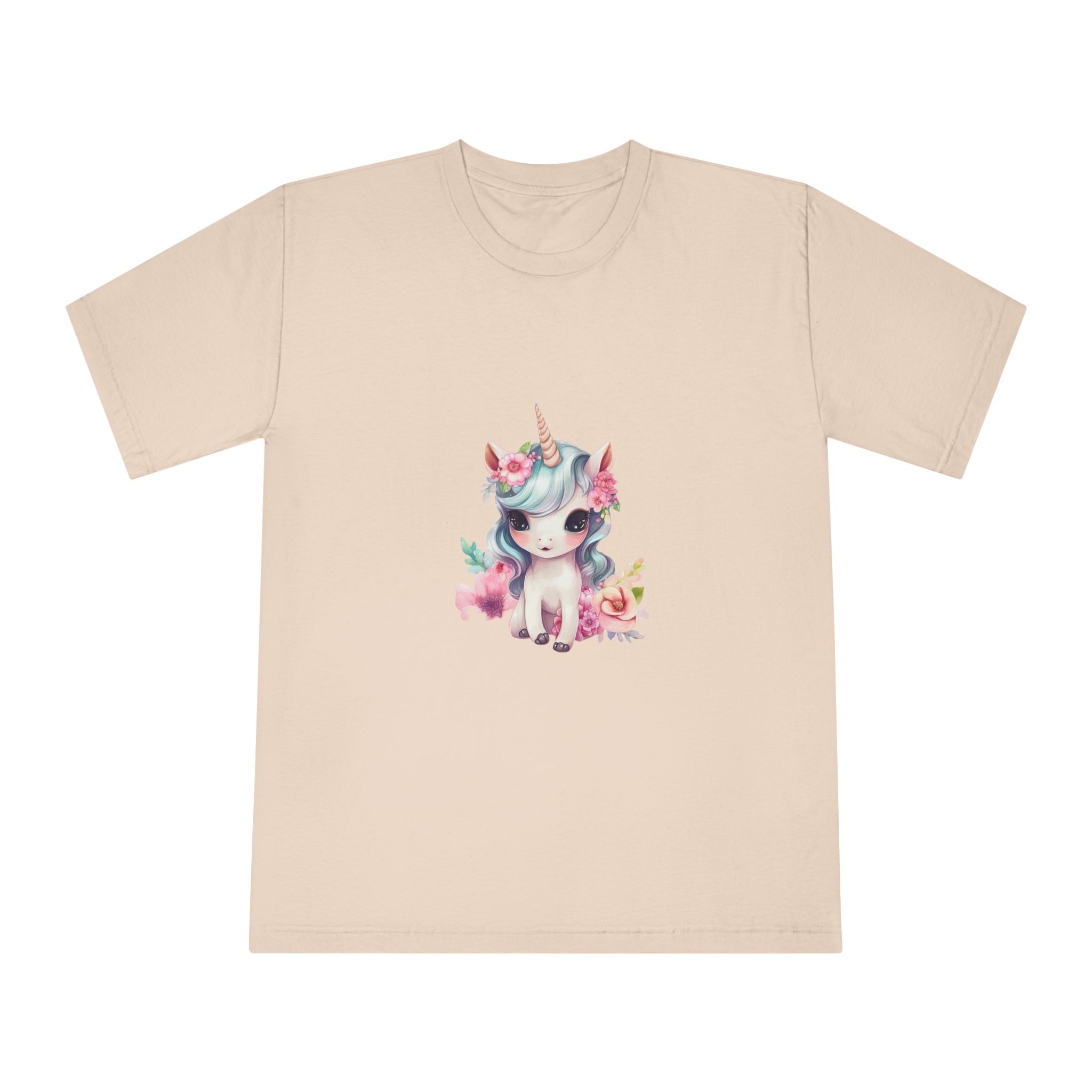 Unicorn With Flower Crown Its Head (1) Unisex Classic Crewneck T Shirt - Image 9
