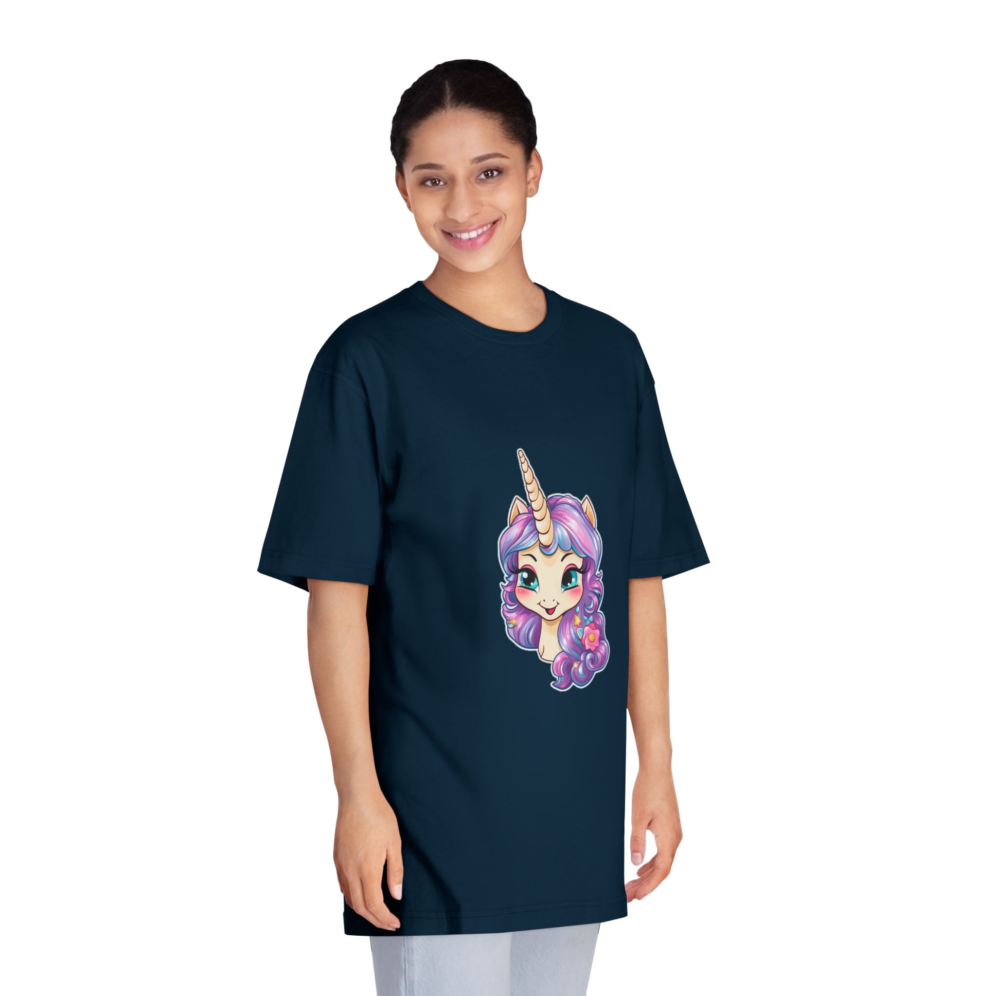Cute Little Baby Unicorn With Rainbow Flowers Vector Illustration Set Generative Ai Unisex Classic Crewneck T Shirt - Image 19