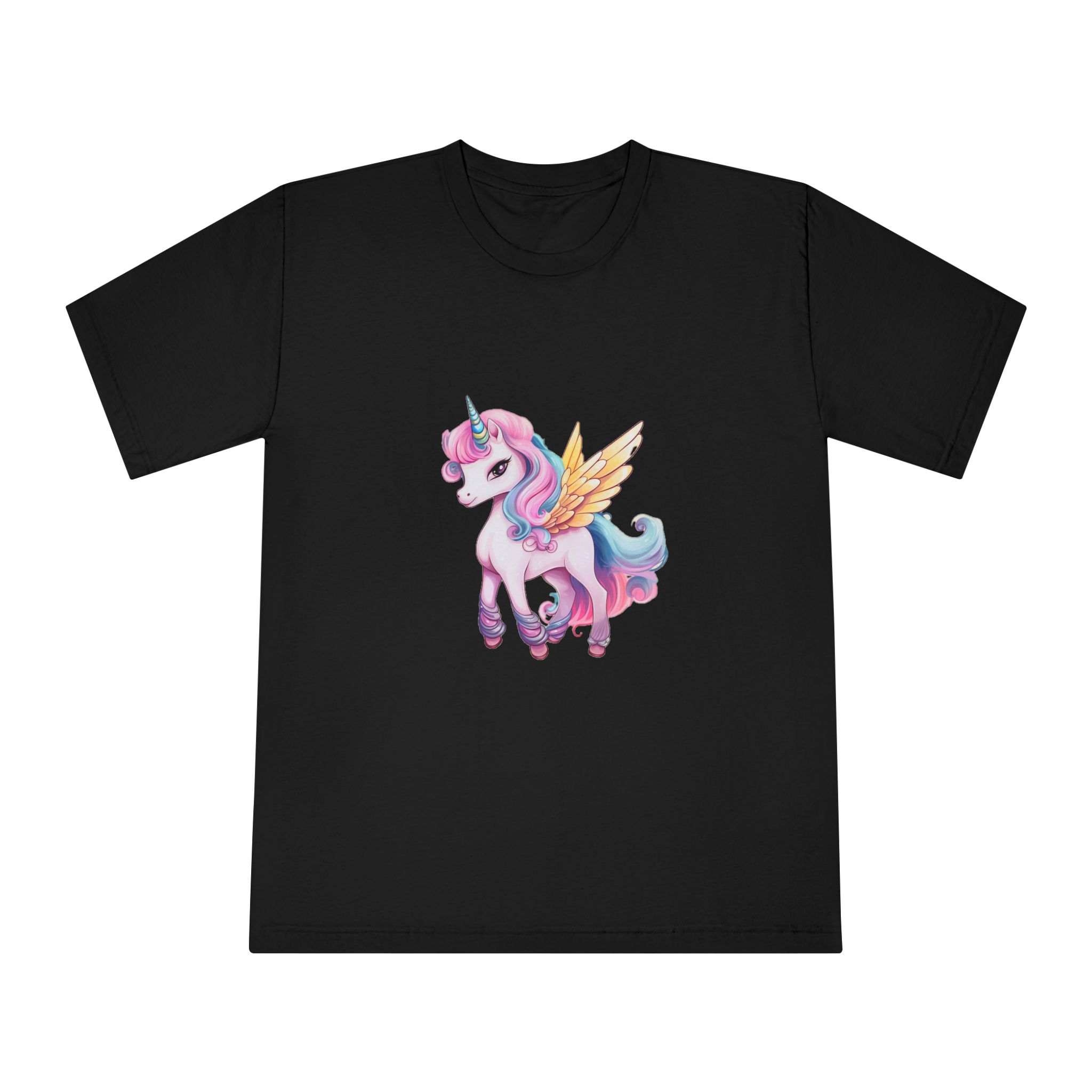 There Is Cartoon Unicorn With Pink Mane Blue Tail Generative Ai Unisex Classic Crewneck T Shirt - Image 5
