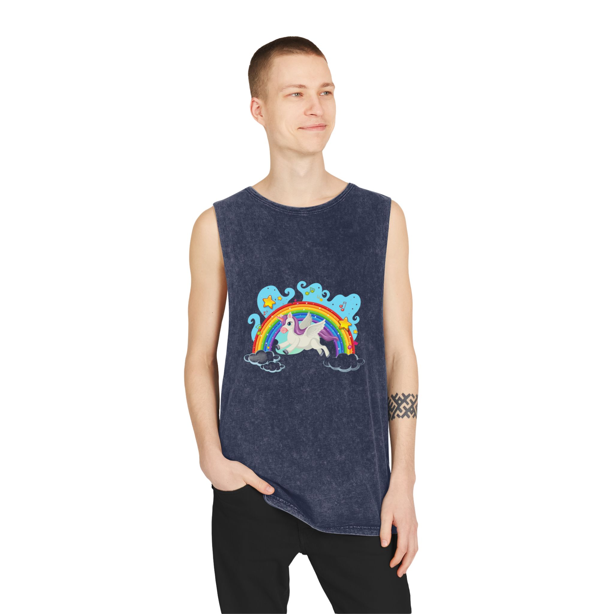 Unicorn V2 Unisex Stonewash Tank Top - Image 15
