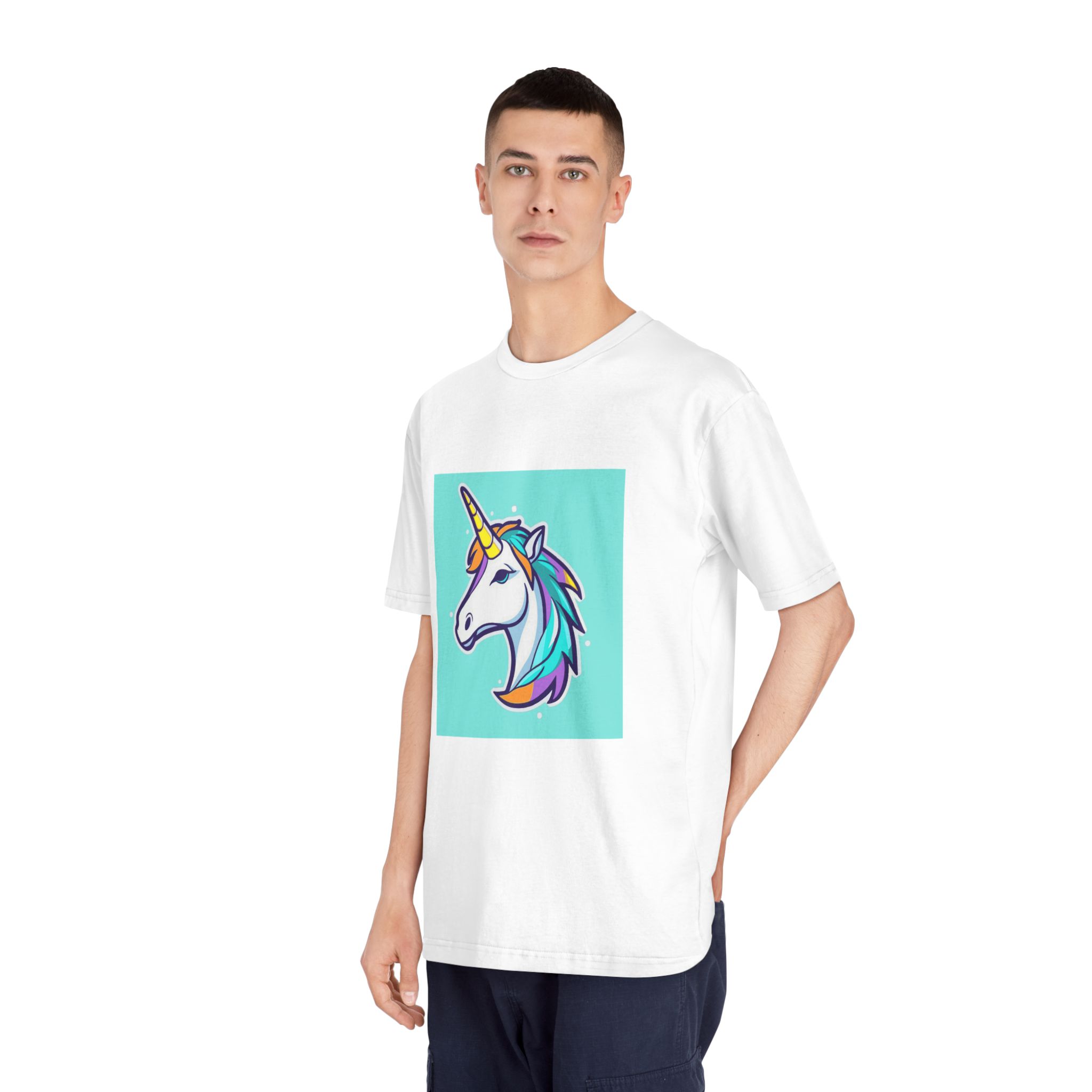Cartoon Unicorn Head Vector With Maximum 16 Colors I 3 Unisex Classic Crewneck T Shirt - Image 4