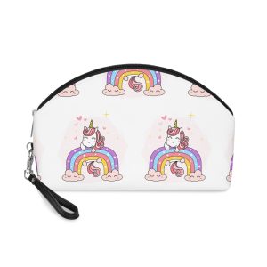 Cute Unicorn Magical Purple Rainbow Simple Doodle Outline Cartoon Illustration Makeup Bag
