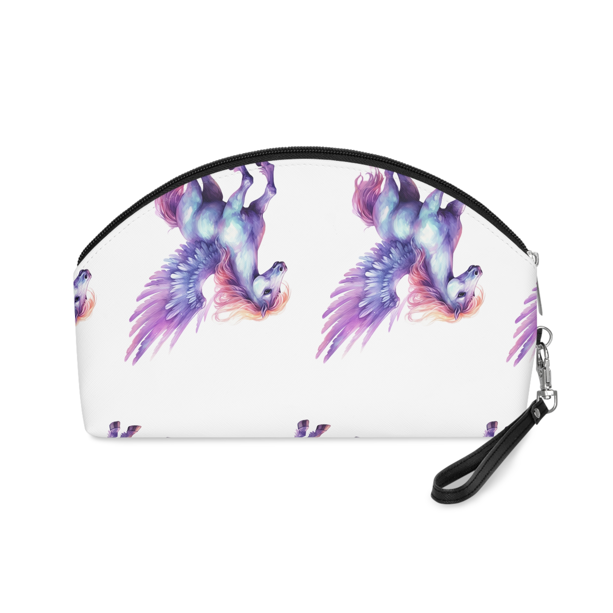 Pegasus Watercolor Clipart Cute Isolated White Background With Generative Ai Technology Makeup Bag - Image 2