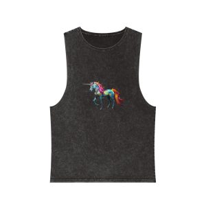 Mythical Unicorn With Oil Spill Colors Fotor Bg Remover 2023110415173 Unisex Stonewash Tank Top