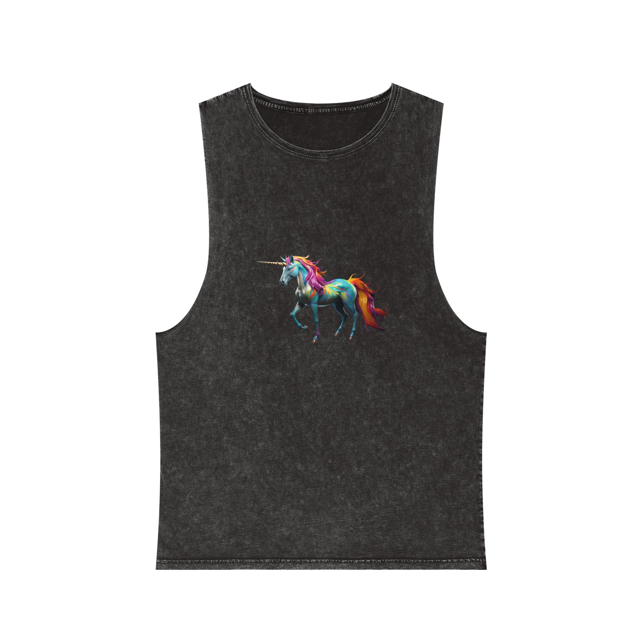 Mythical Unicorn With Oil Spill Colors Fotor Bg Remover 2023110415173 Unisex Stonewash Tank Top