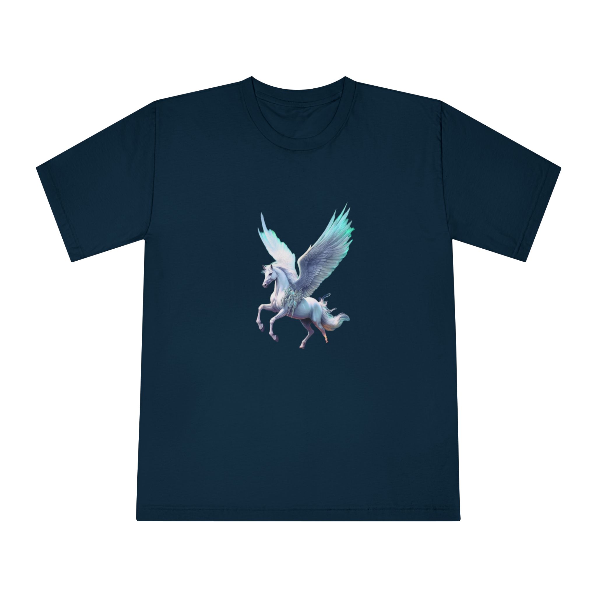 Unicorn With Wings Flying Sky With Full Moon Background Generative Ai Unisex Classic Crewneck T Shirt - Image 17