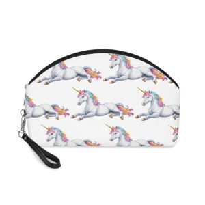 Colorful Unicorn With Unique Hairstyle Horn Sitting Vector Illustration Makeup Bag