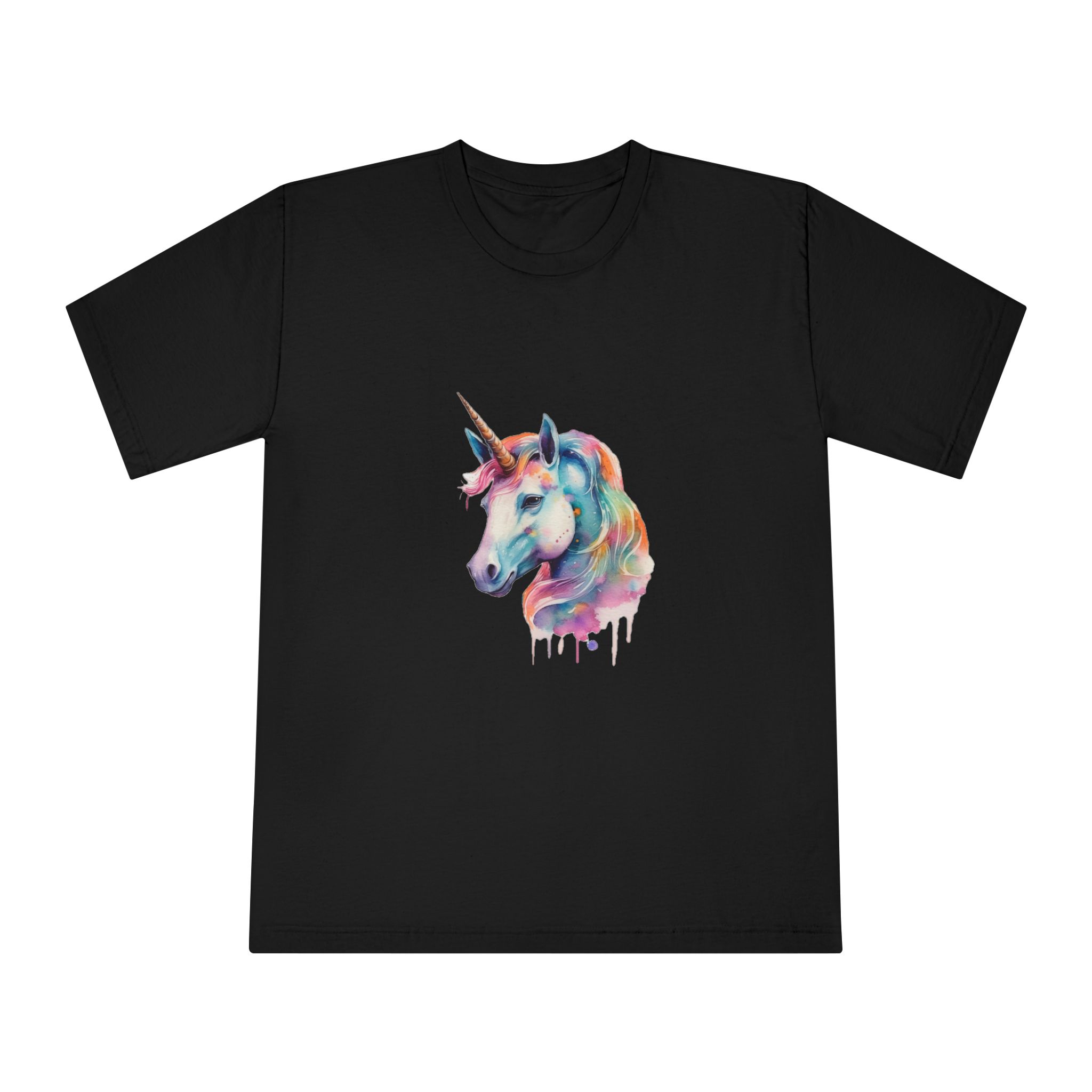Close Up Unicorns Head With Colorful Mane Generative Ai Unisex Classic Crewneck T Shirt - Image 5