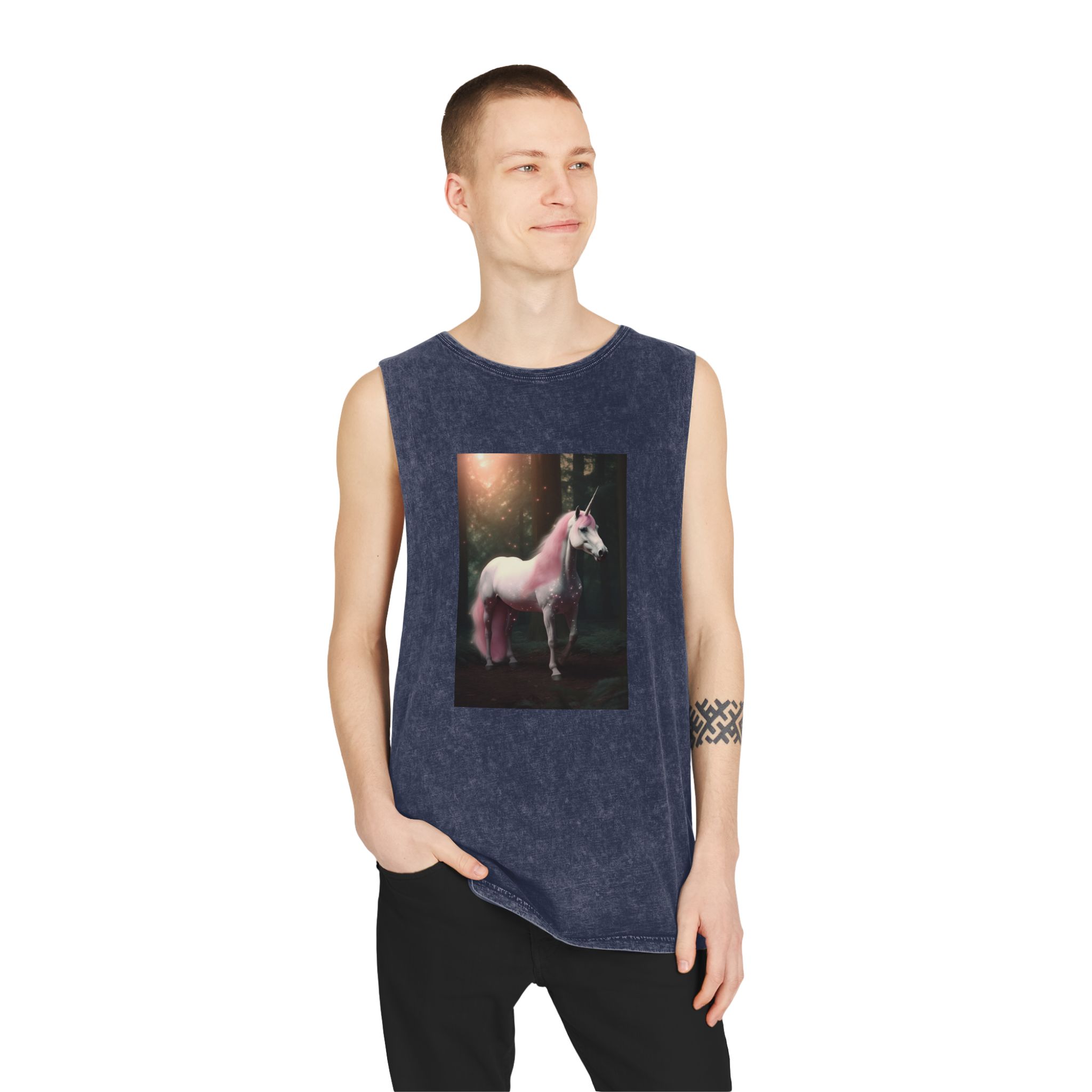 Magical Mythical Unicorn Creature Unisex Stonewash Tank Top - Image 15