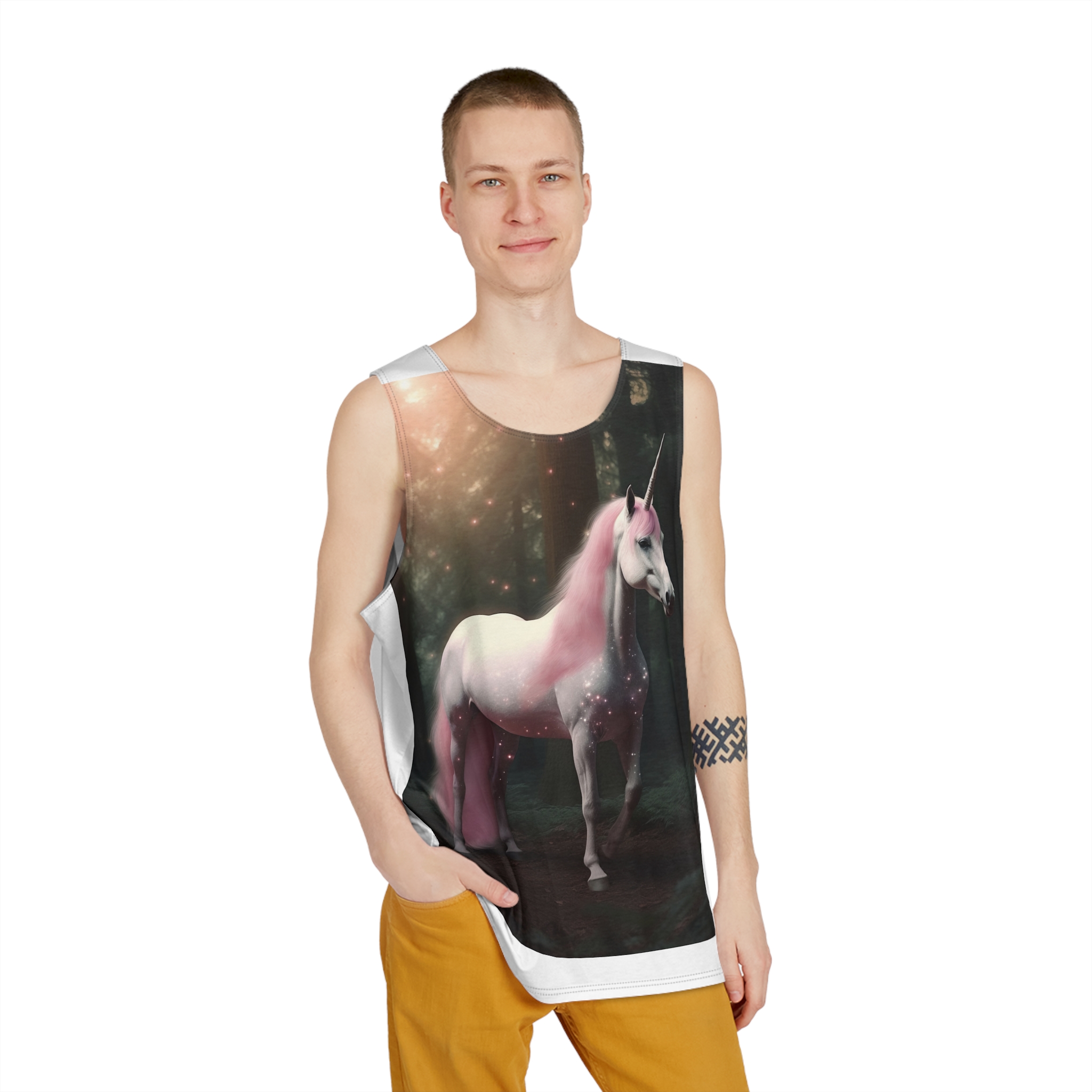 Magical Mythical Unicorn Creature Mens Tank Aop - Image 3