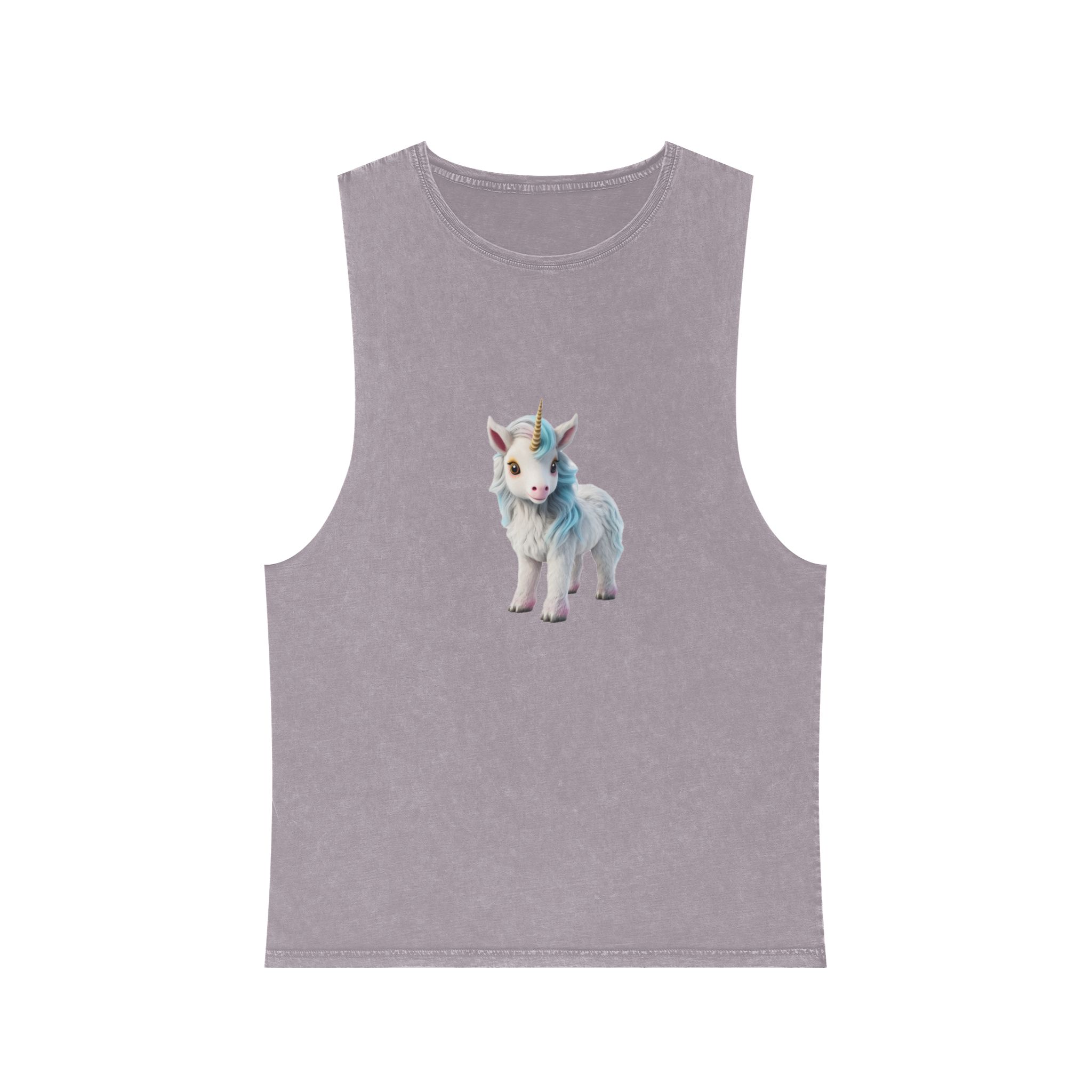 Colorful Cartoon Animated 3d Unicorn Children (7) Unisex Stonewash Tank Top - Image 17