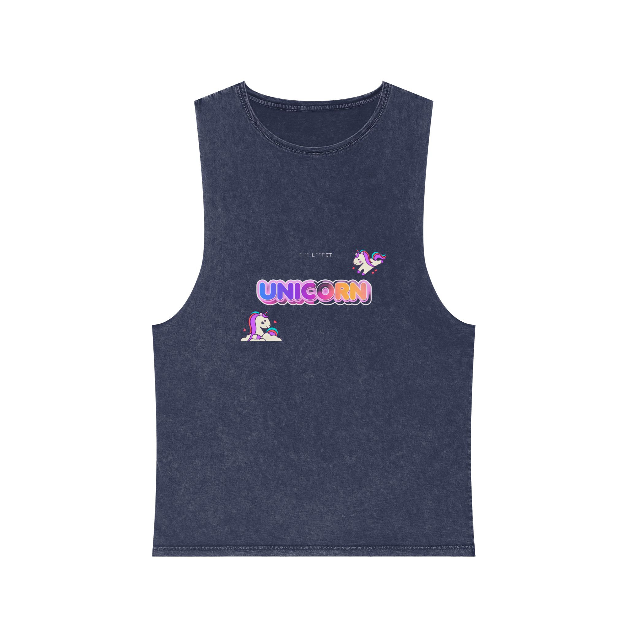 Unicorn Text Effect Unisex Stonewash Tank Top - Image 13