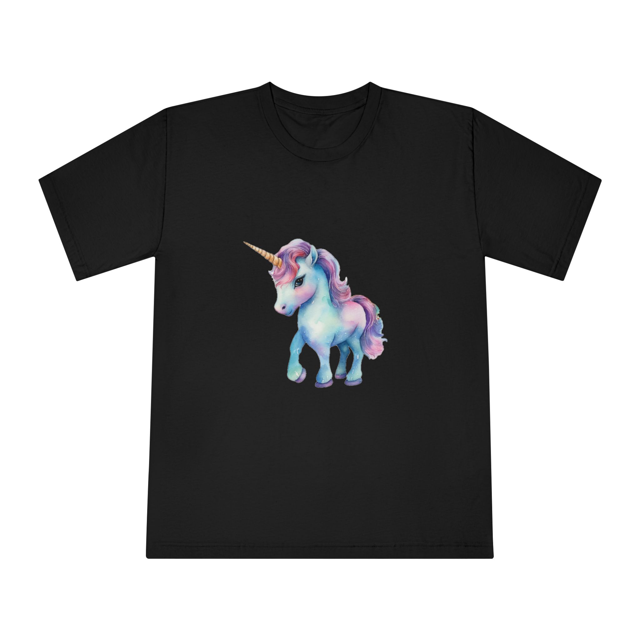 Unicorn With Colorful Mane Pink Mane Generative Ai Unisex Classic Crewneck T Shirt - Image 5