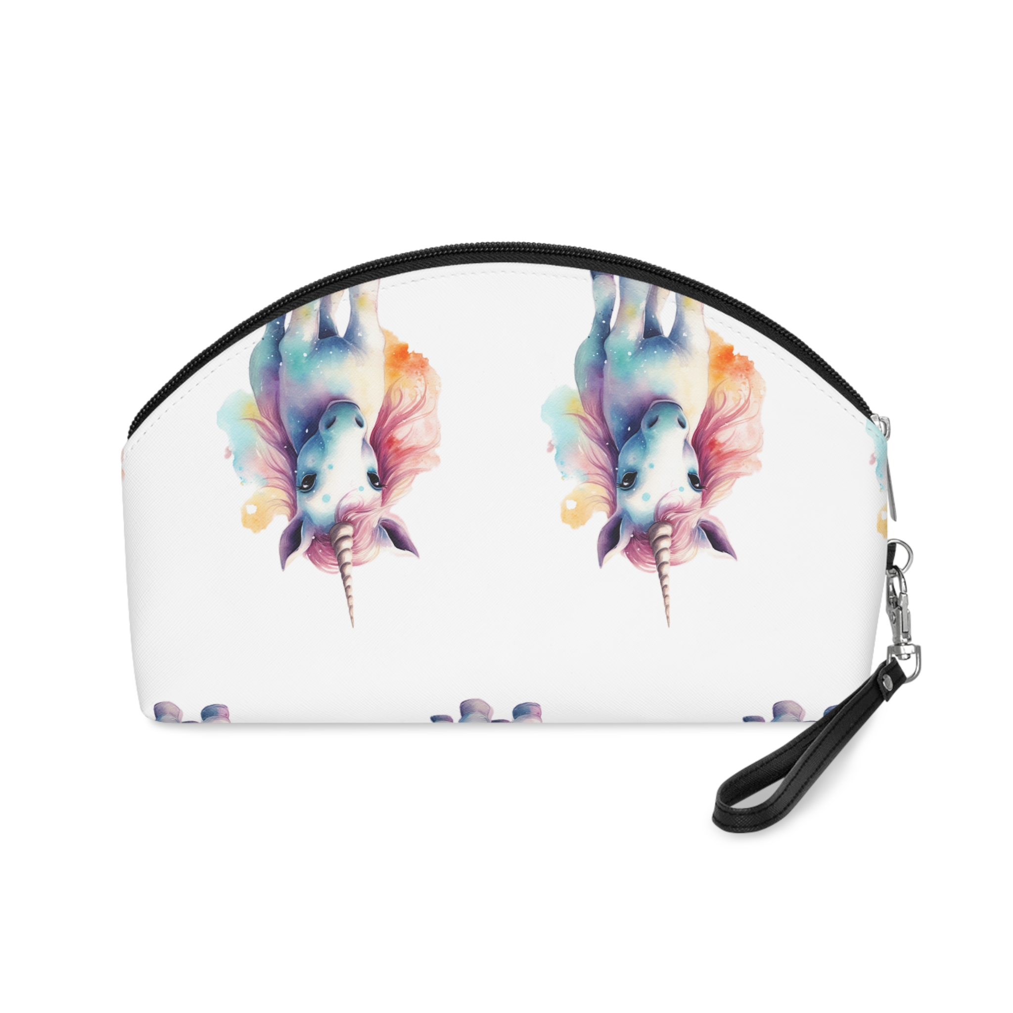 Painting Unicorn With Pink Mane Blue Mane Generative Ai Makeup Bag - Image 2