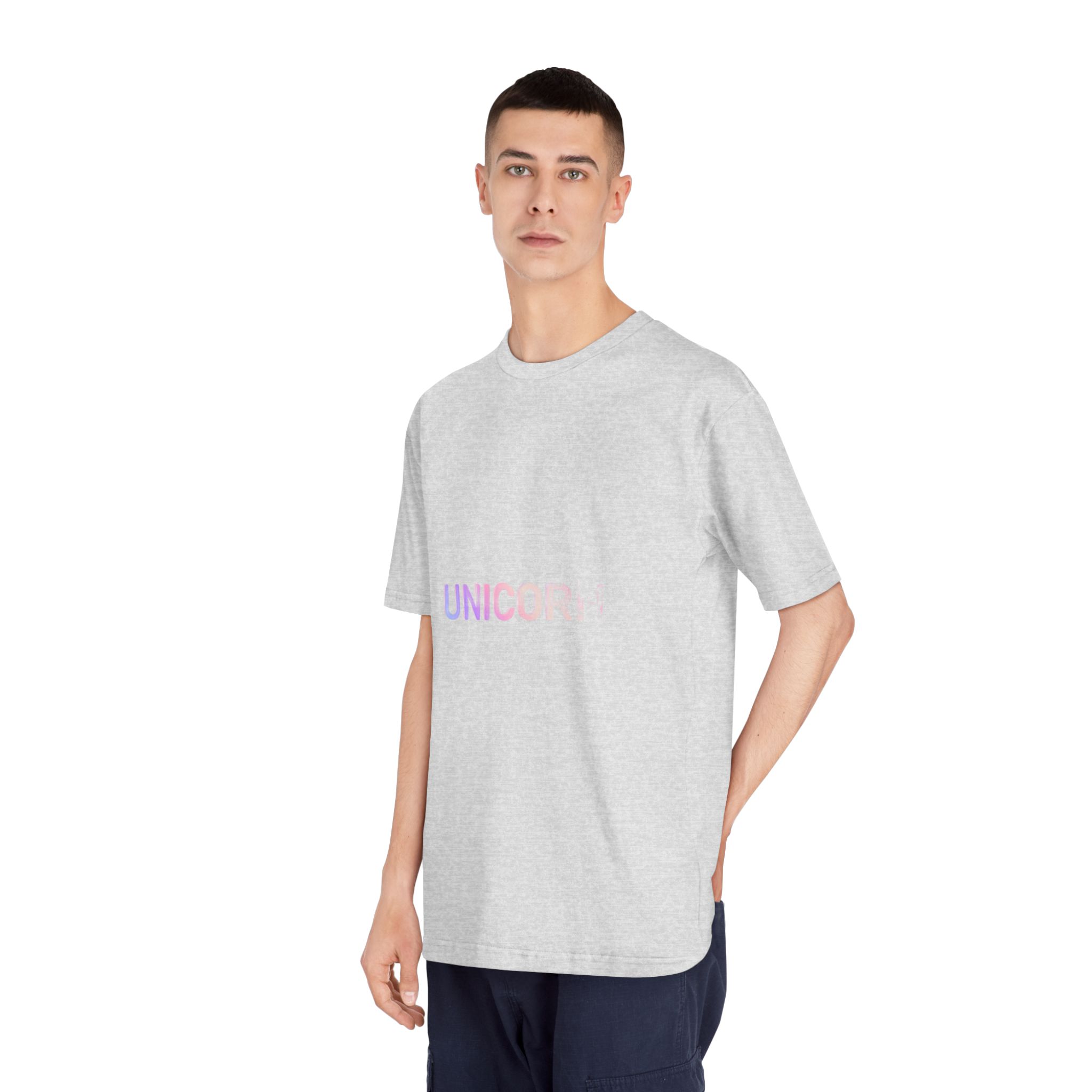 Unicorn Word Holographic Text Style Unisex Classic Crewneck T Shirt - Image 16