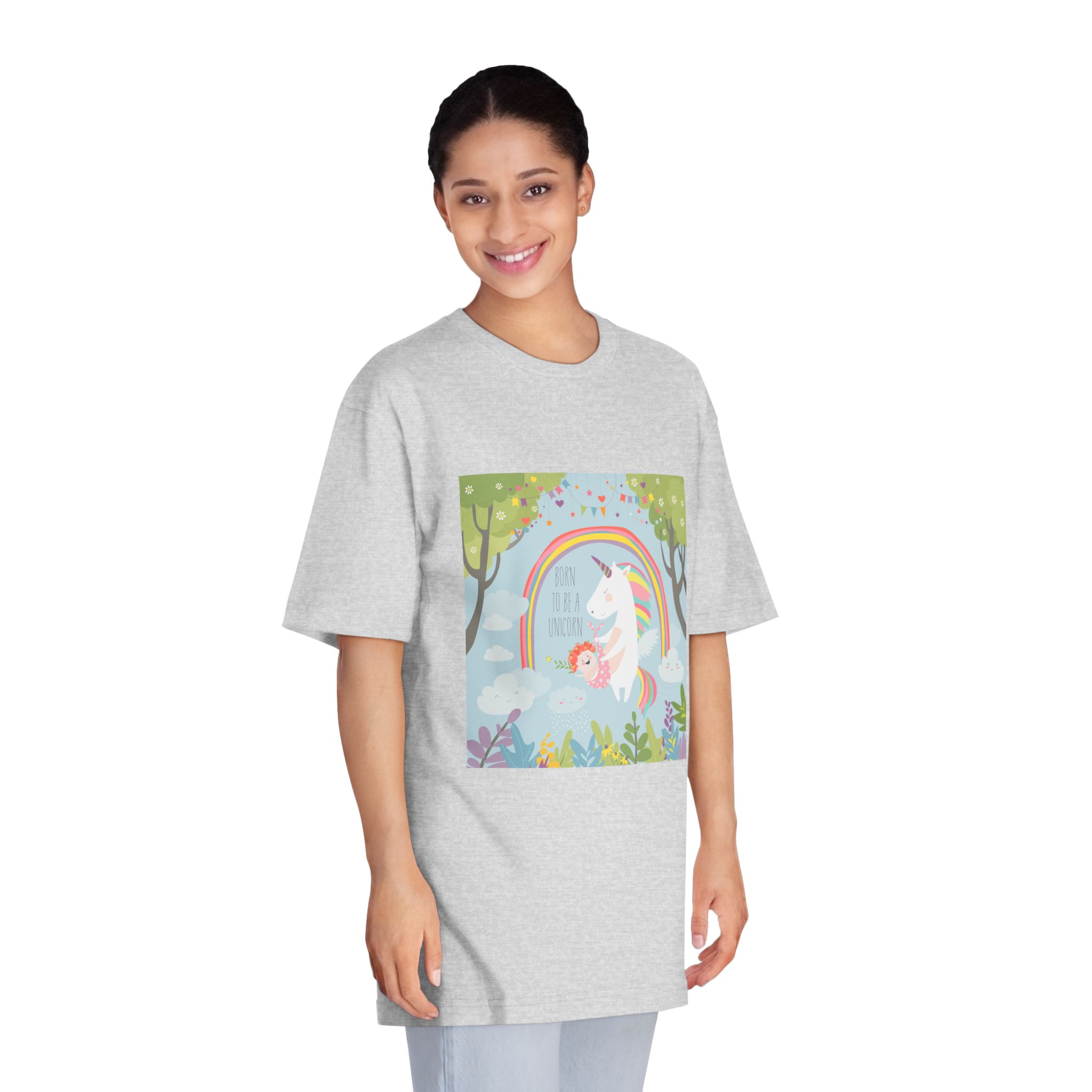 Cute Unicorn With Baby Unisex Classic Crewneck T Shirt - Image 15