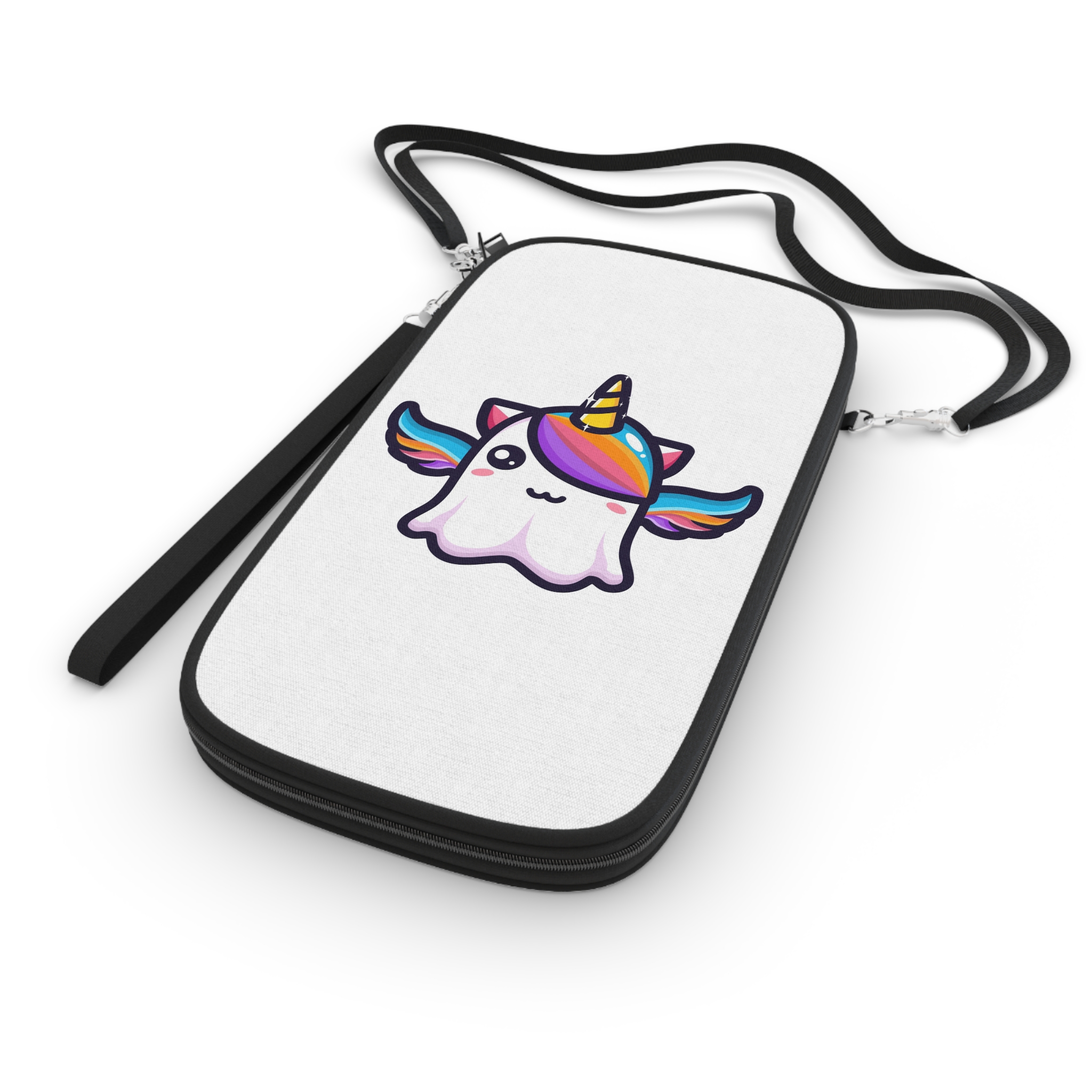 Cute Unicorn Ghost Character Design Passport Wallet - Image 3