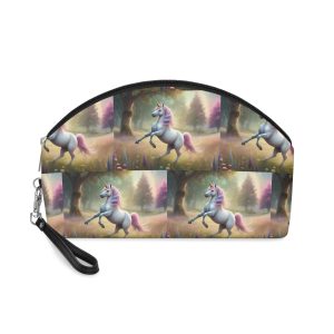 Beautiful Unicorn Running Magical Meadow Unicorn Background Images Whimsical Unicorn (8) Makeup Bag