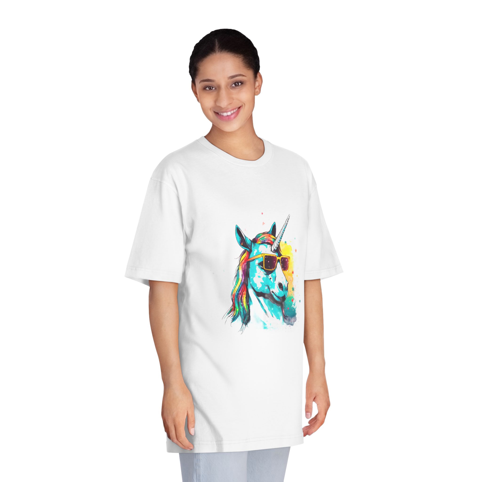 Cute Cartoon Baby Unicorn Isolated Transparent Background Ideal Tshirt Prints Stickers Mugs Unisex Classic Crewneck T Shirt - Image 3