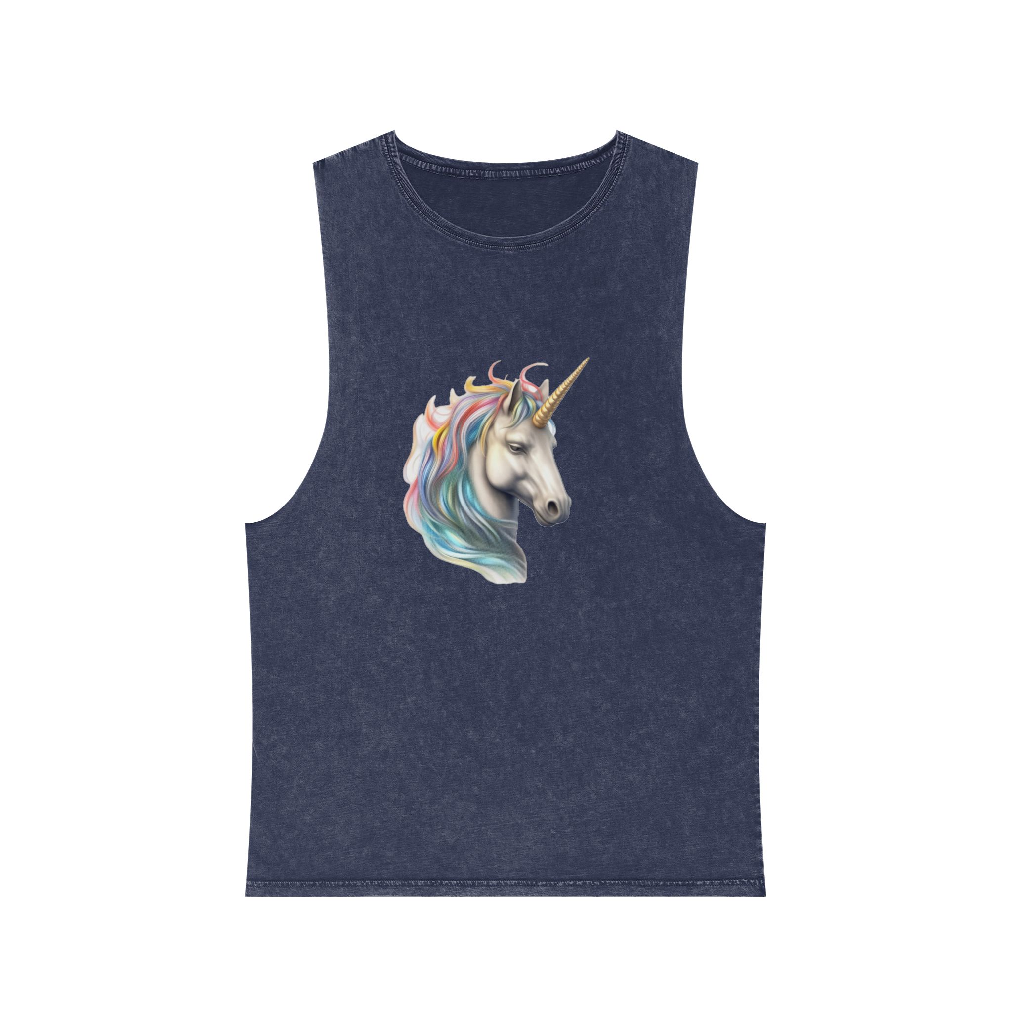 There Is Drawing Unicorn With Colorful Mane Generative Ai Unisex Stonewash Tank Top - Image 13