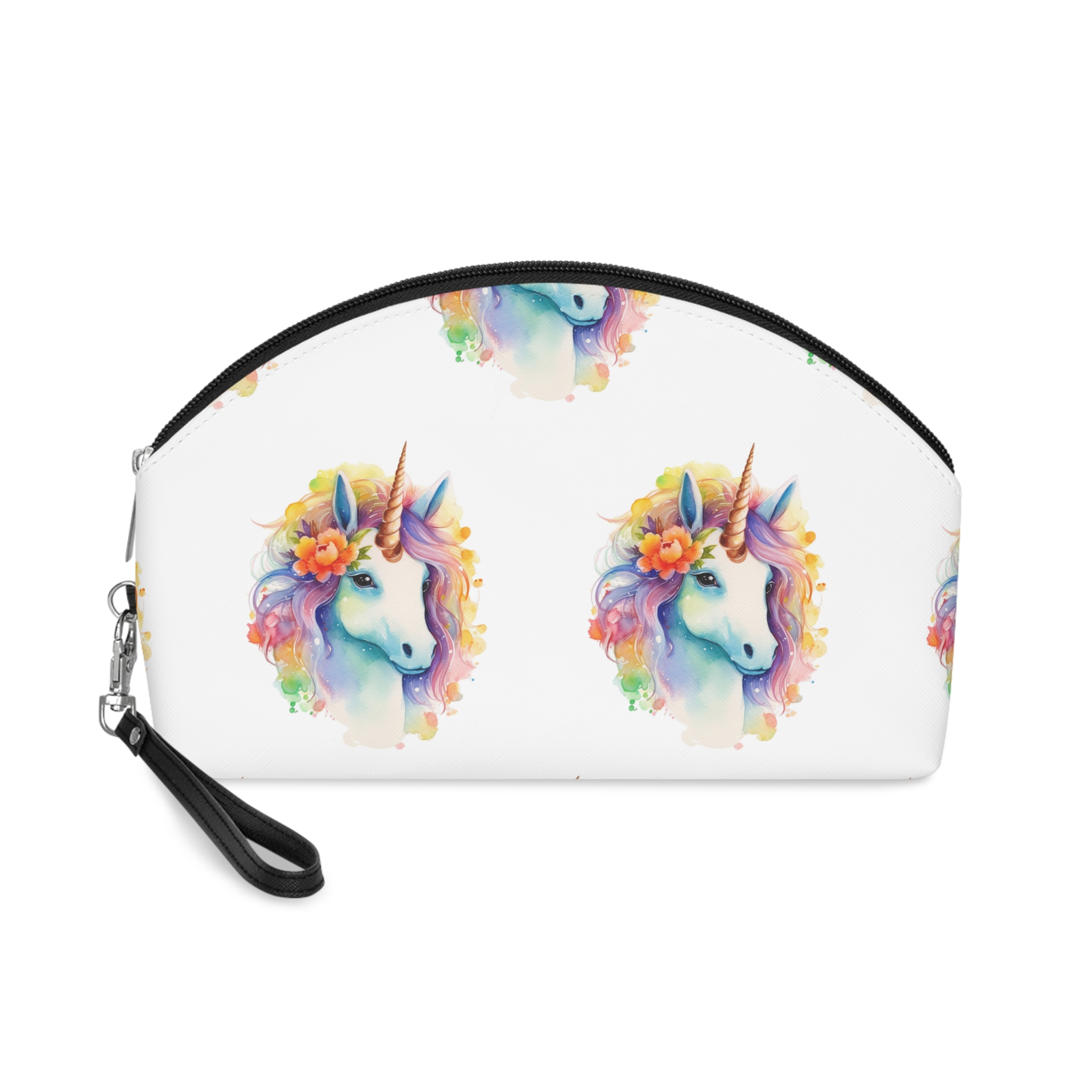 Painting Unicorn With Flower Crown Its Head Generative Ai Makeup Bag