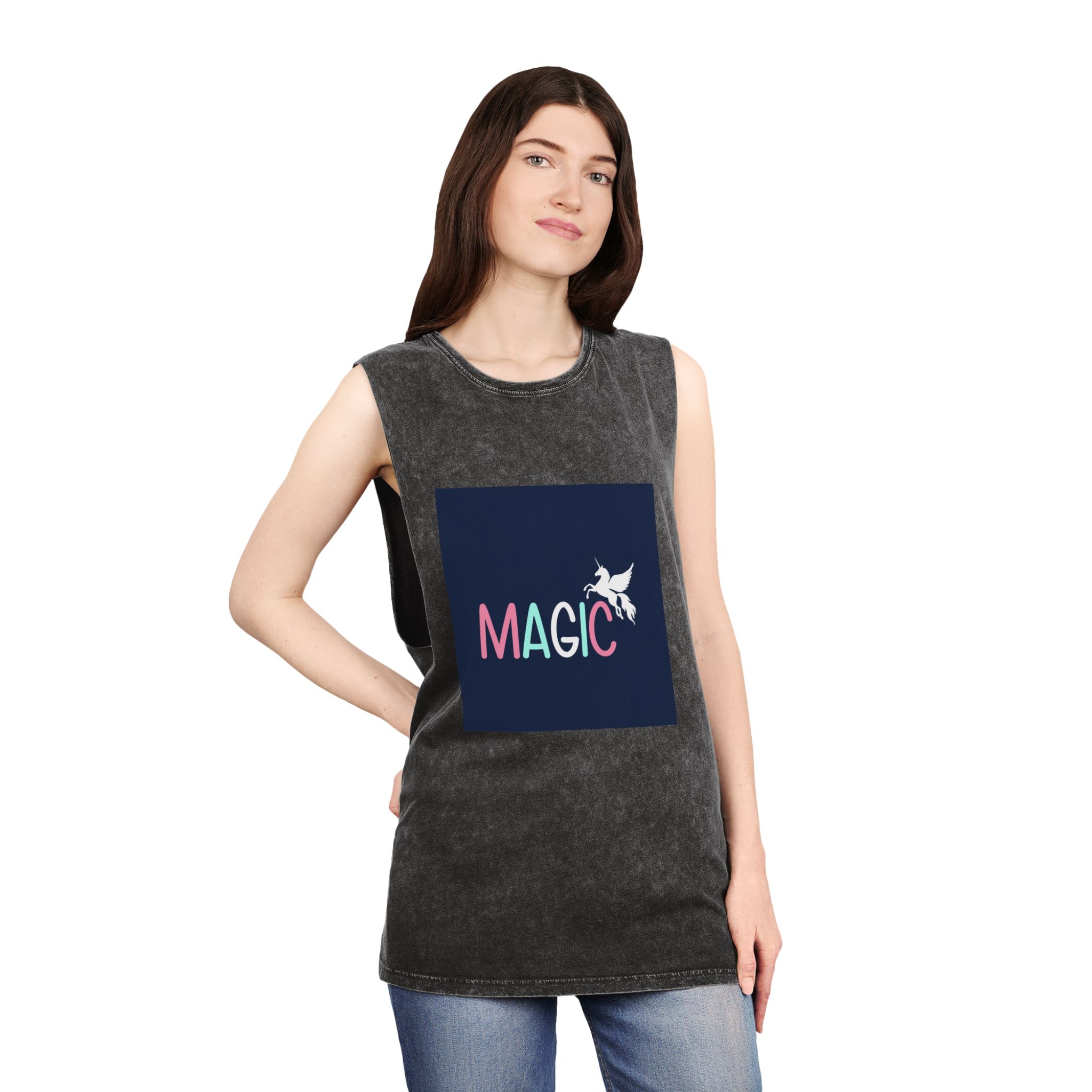 Magic Unisex Stonewash Tank Top - Image 4