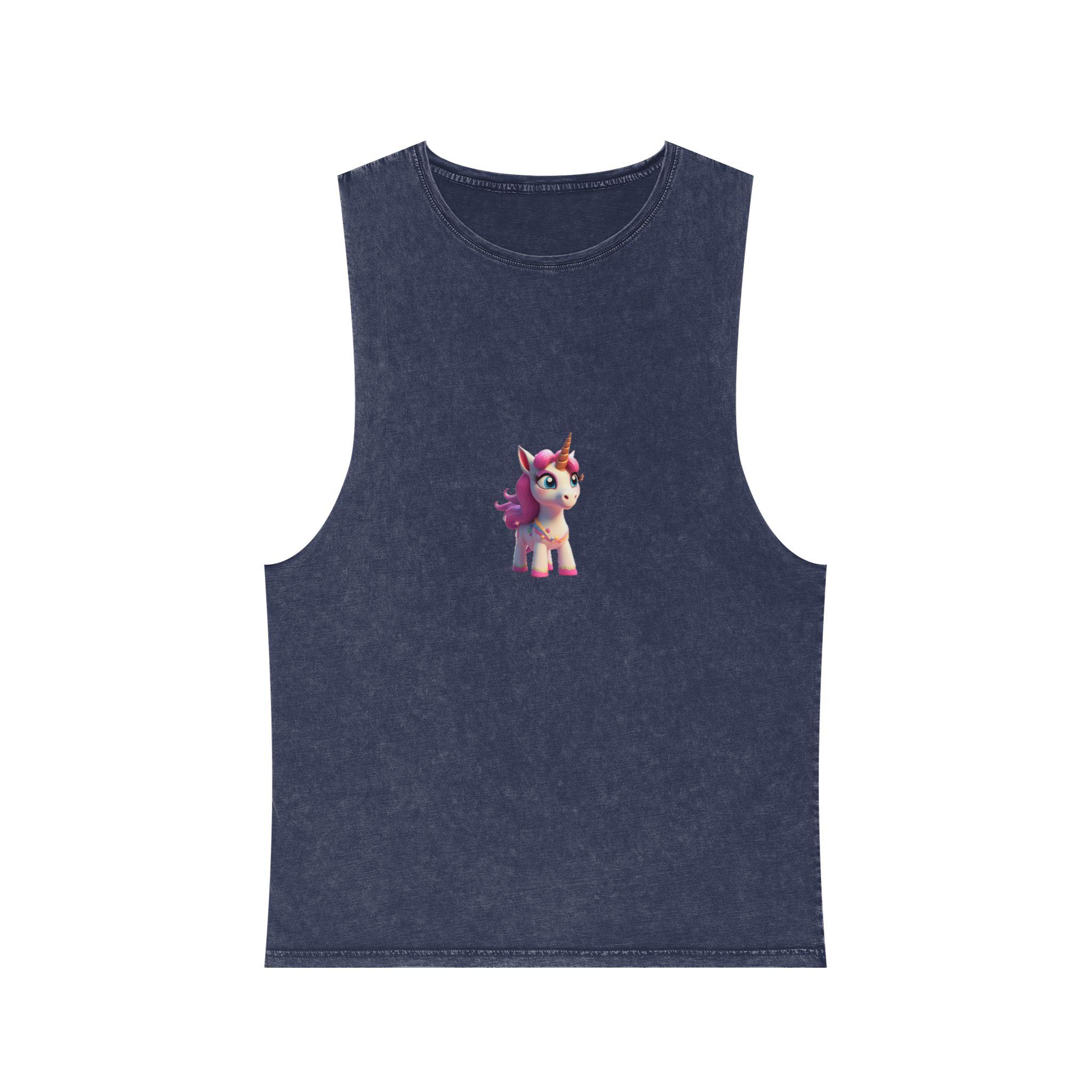 Colorful Cartoon Animated 3d Unicorn Children (8) Unisex Stonewash Tank Top - Image 13