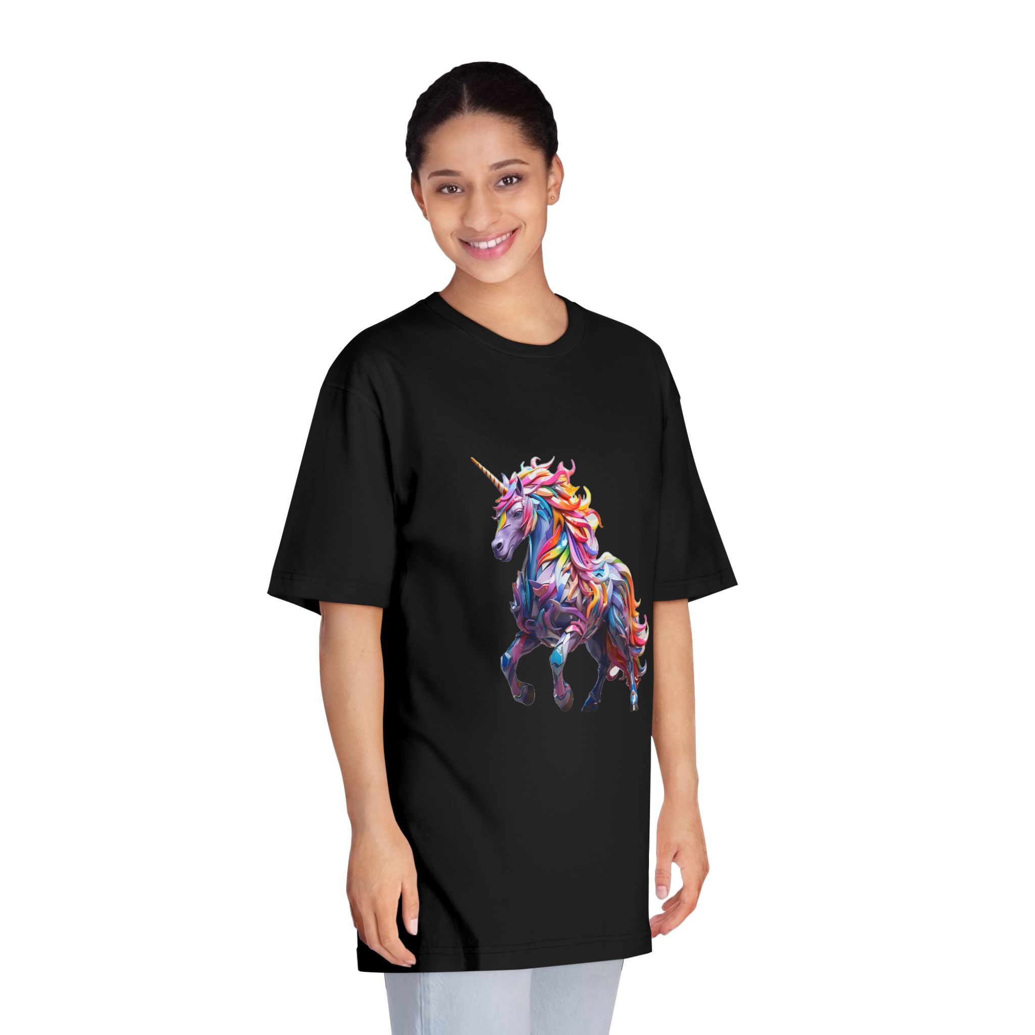 Colorful 3d Mythical Unicorn (4) Unisex Classic Crewneck T Shirt - Image 7