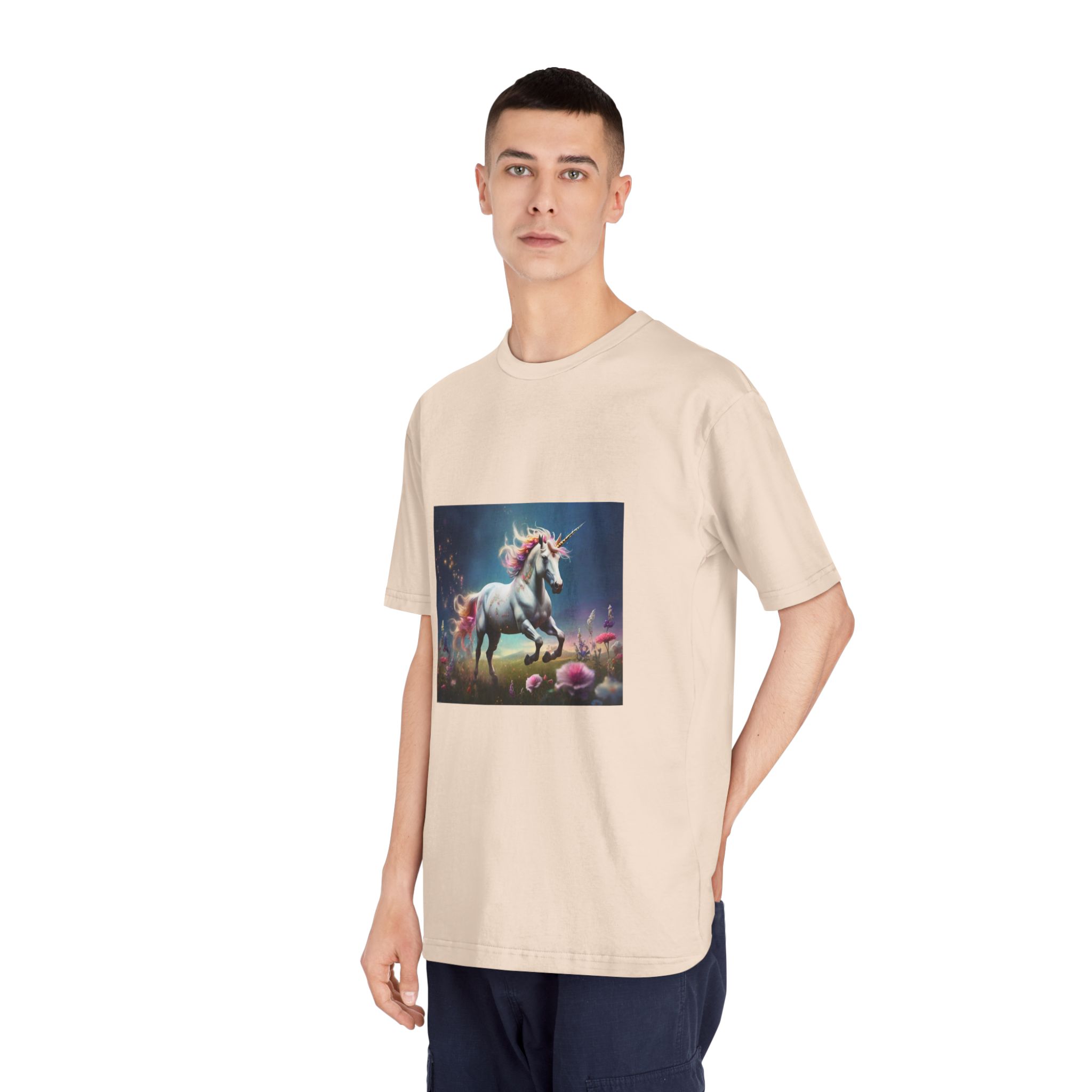 Beautiful Unicorn Running Magical Meadow Unicorn Background Images Whimsical Unicorn (18) Unisex Classic Crewneck T Shirt - Image 12