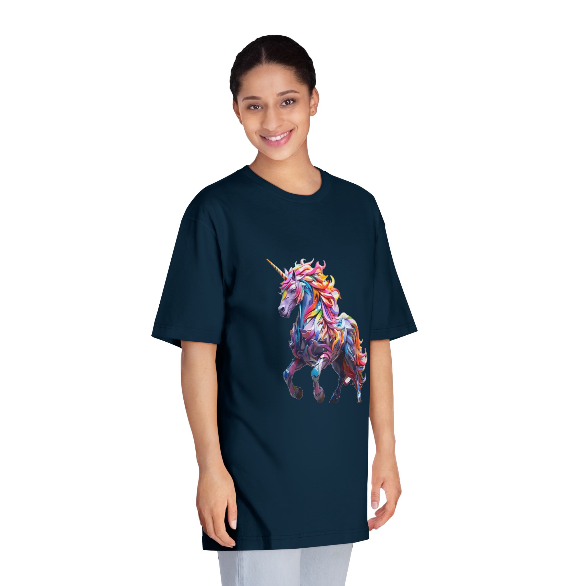 Colorful 3d Mythical Unicorn (4) Unisex Classic Crewneck T Shirt - Image 19