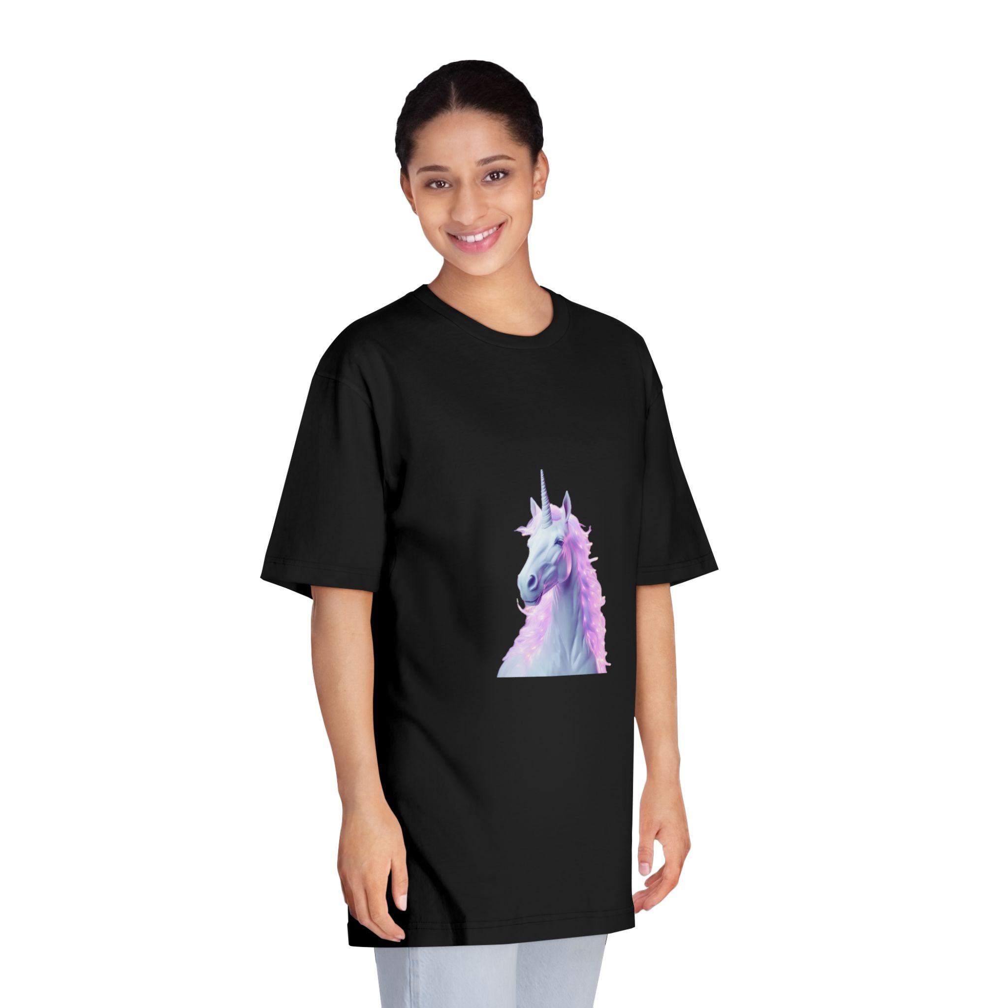 Unicorn With Pink Tone Colors Unisex Classic Crewneck T Shirt - Image 7
