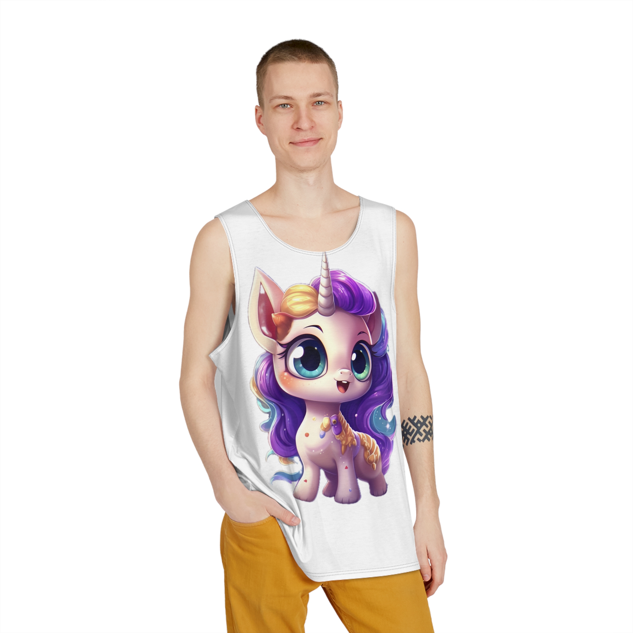 Beautiful Cute Baby Unicorn (1) Copy Mens Tank Aop - Image 3