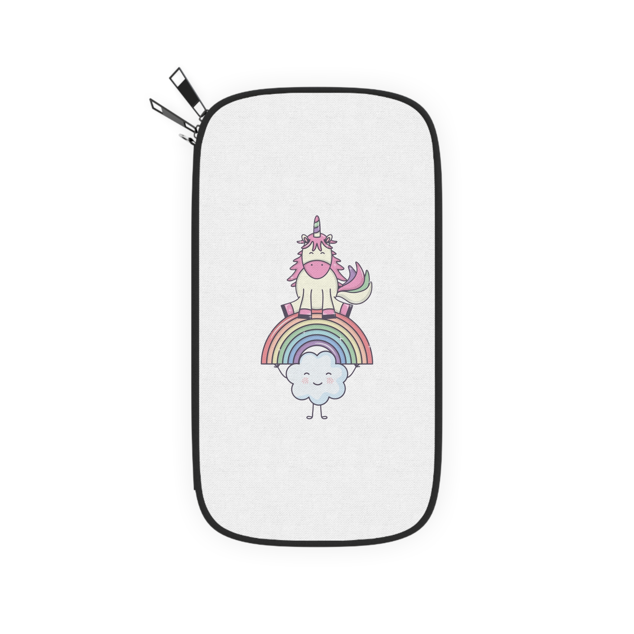 Cute Adorable Unicorn With Clouds Rainbow Passport Wallet - Image 2