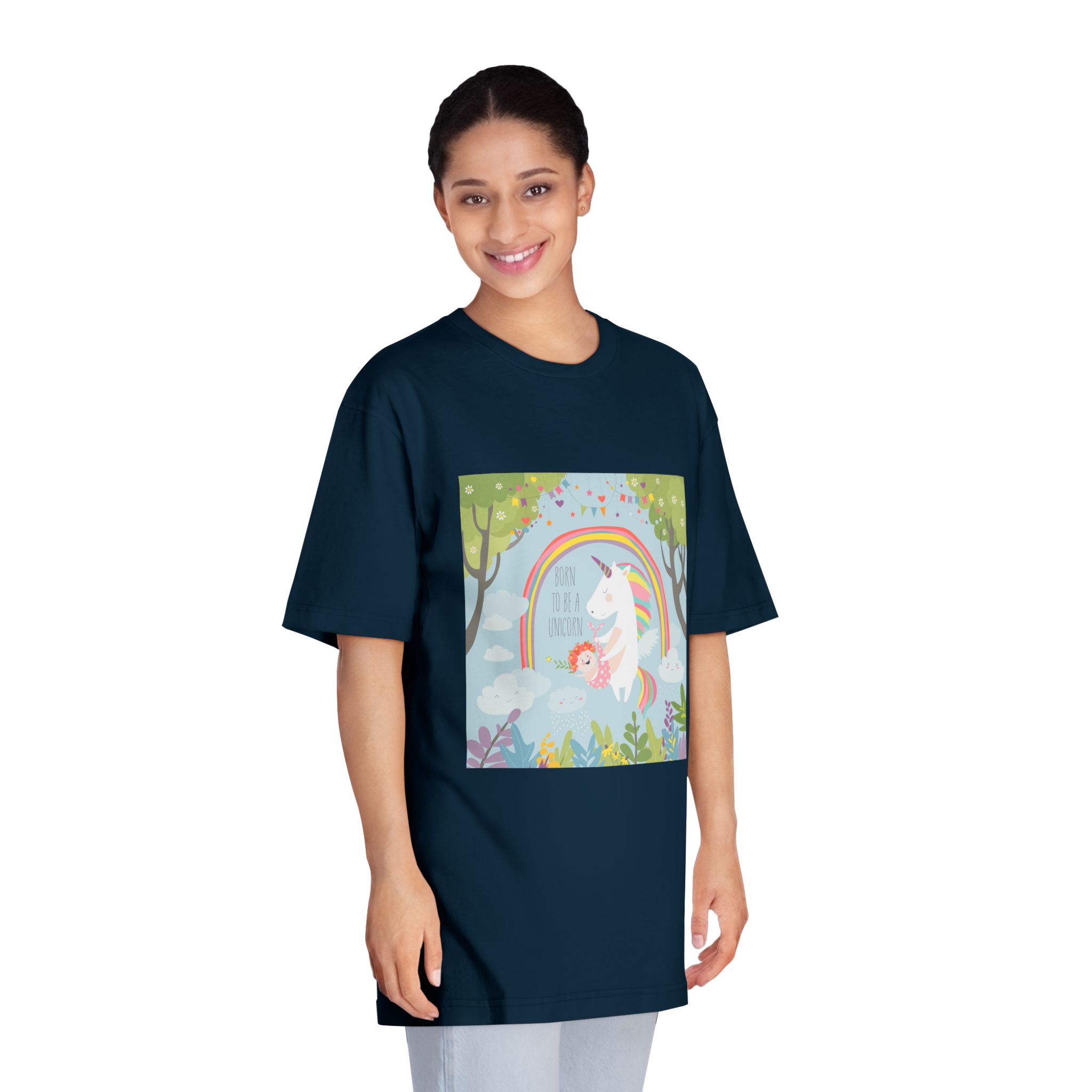 Cute Unicorn With Baby Unisex Classic Crewneck T Shirt - Image 19