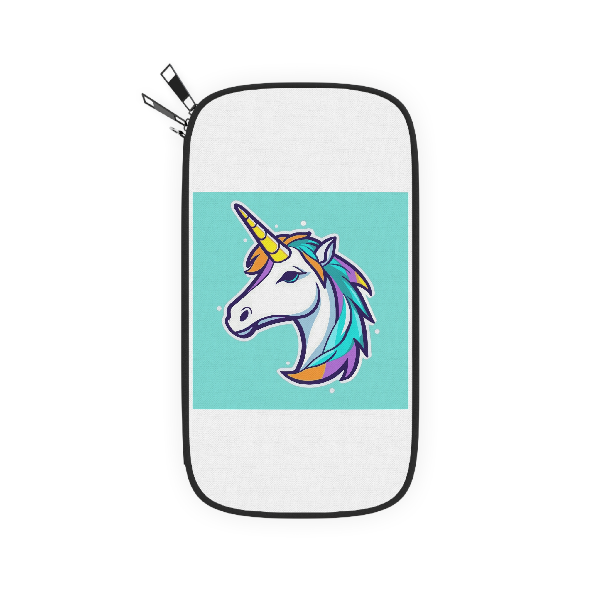 Cartoon Unicorn Head Vector With Maximum 16 Colors I 3 Passport Wallet - Image 2