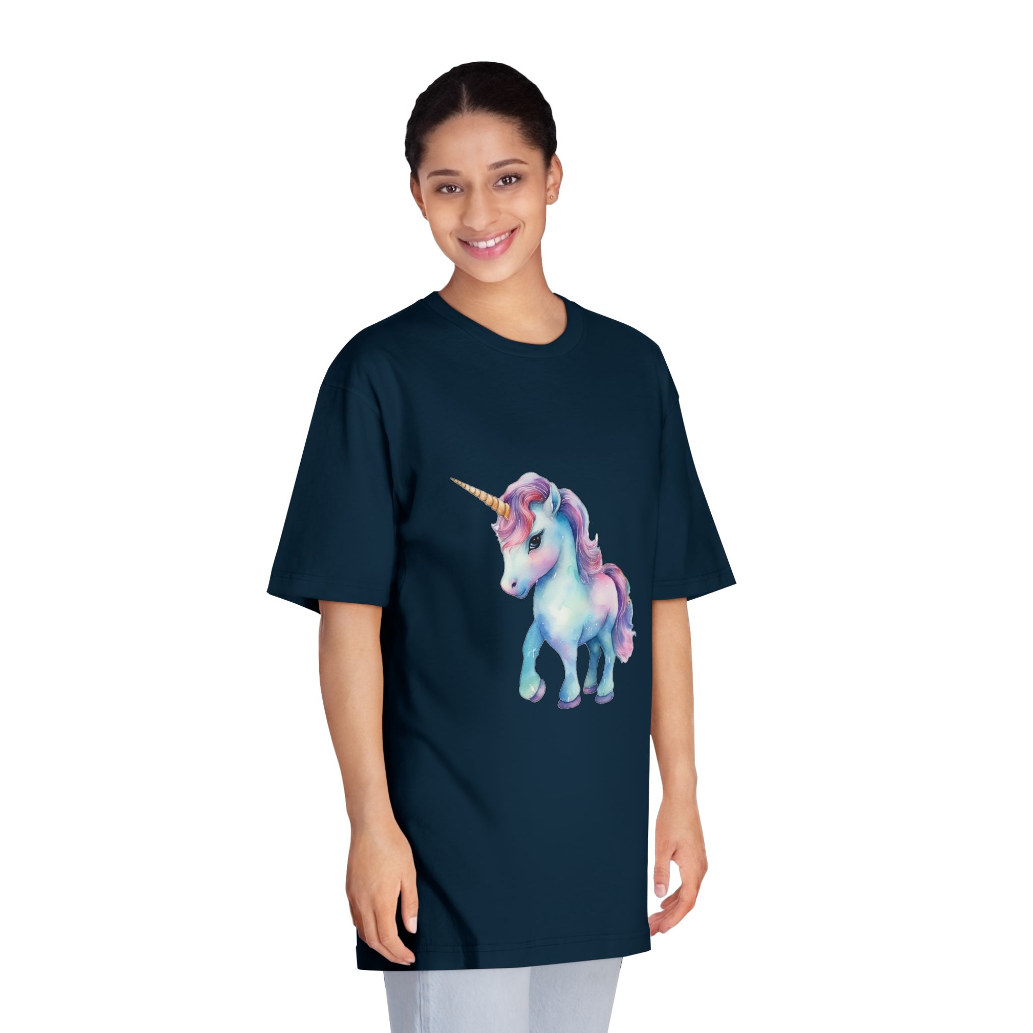 Unicorn With Colorful Mane Pink Mane Generative Ai Unisex Classic Crewneck T Shirt - Image 19