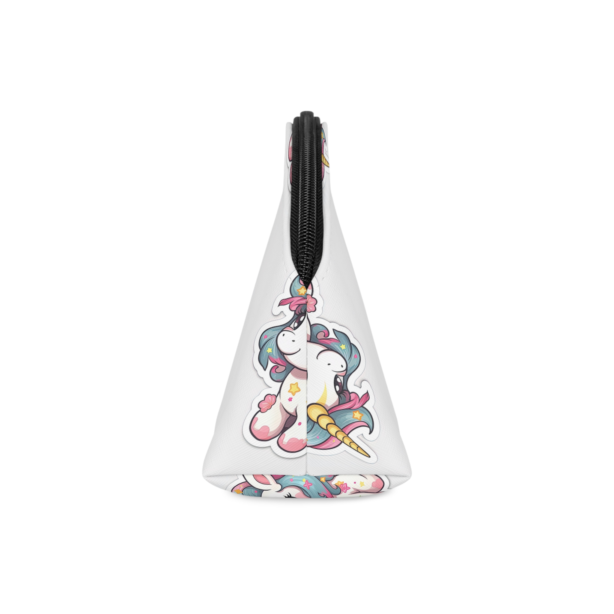 Cartoon Unicorn With Pink Mane Tail With Stars It Makeup Bag - Image 4