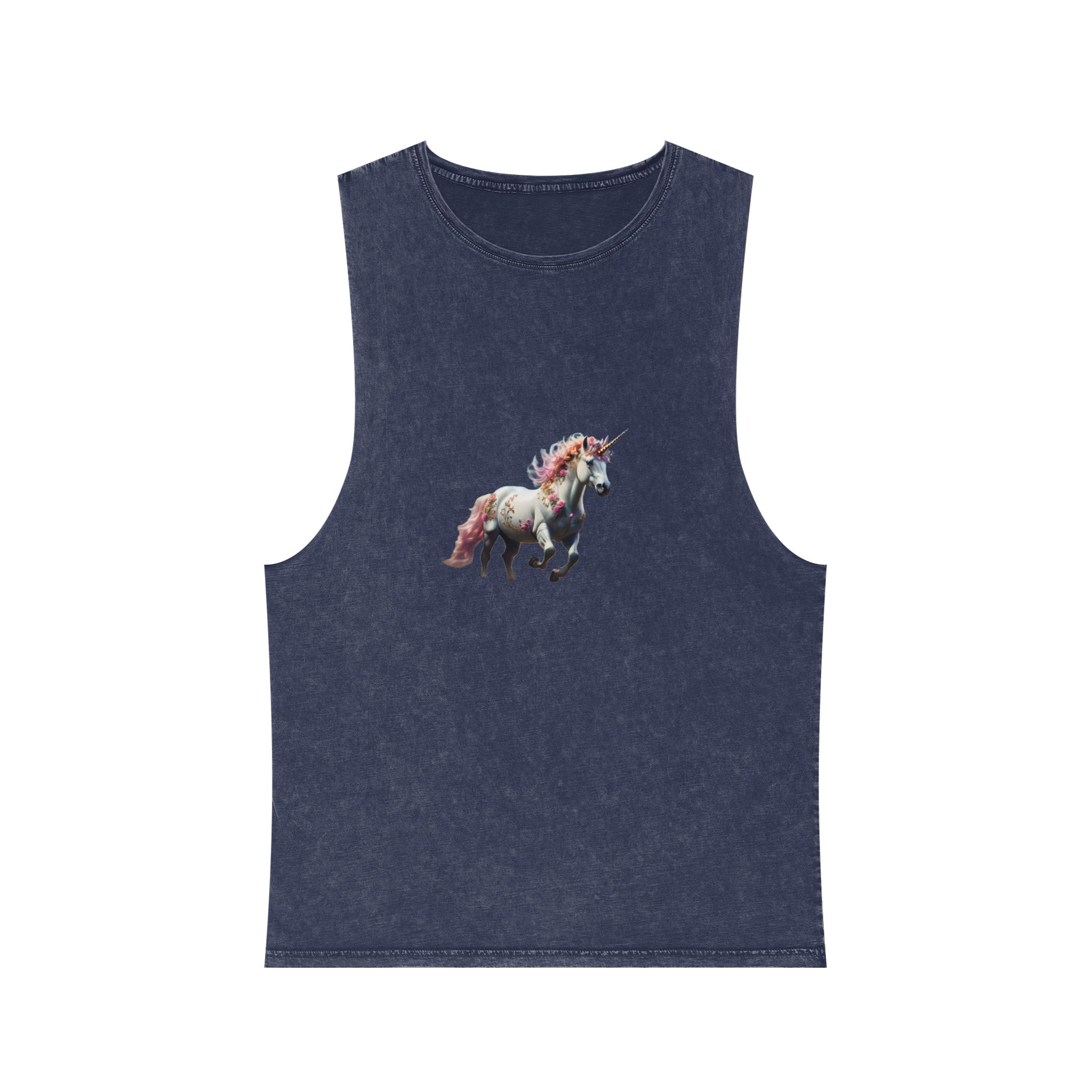 Beautiful Unicorn Running Magical Meadow Unicorn Background Images Whimsical Unicorn (38) Unisex Stonewash Tank Top - Image 13