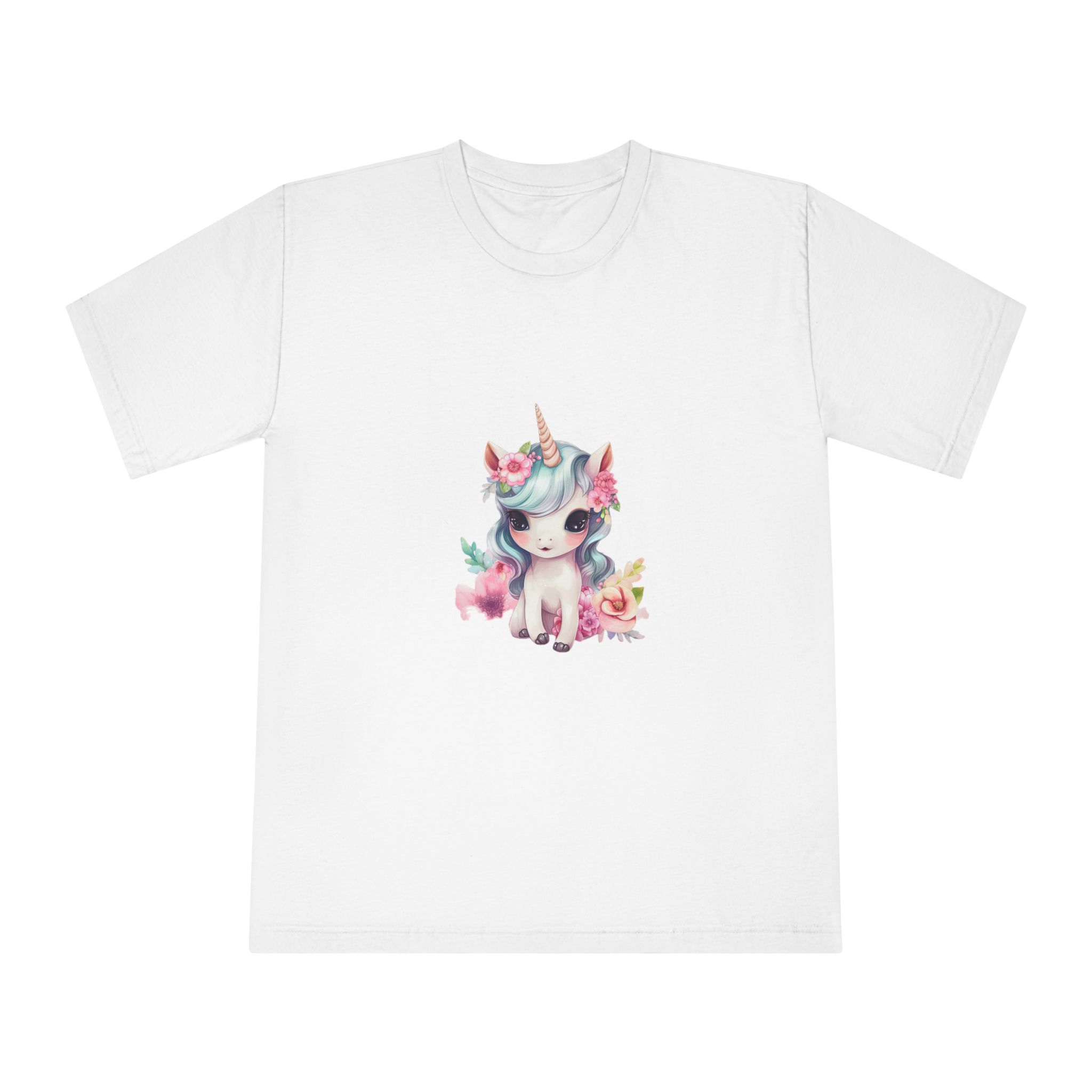 Unicorn With Flower Crown Its Head (1) Unisex Classic Crewneck T Shirt