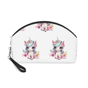 Unicorn With Flower Crown Its Head (1) Makeup Bag