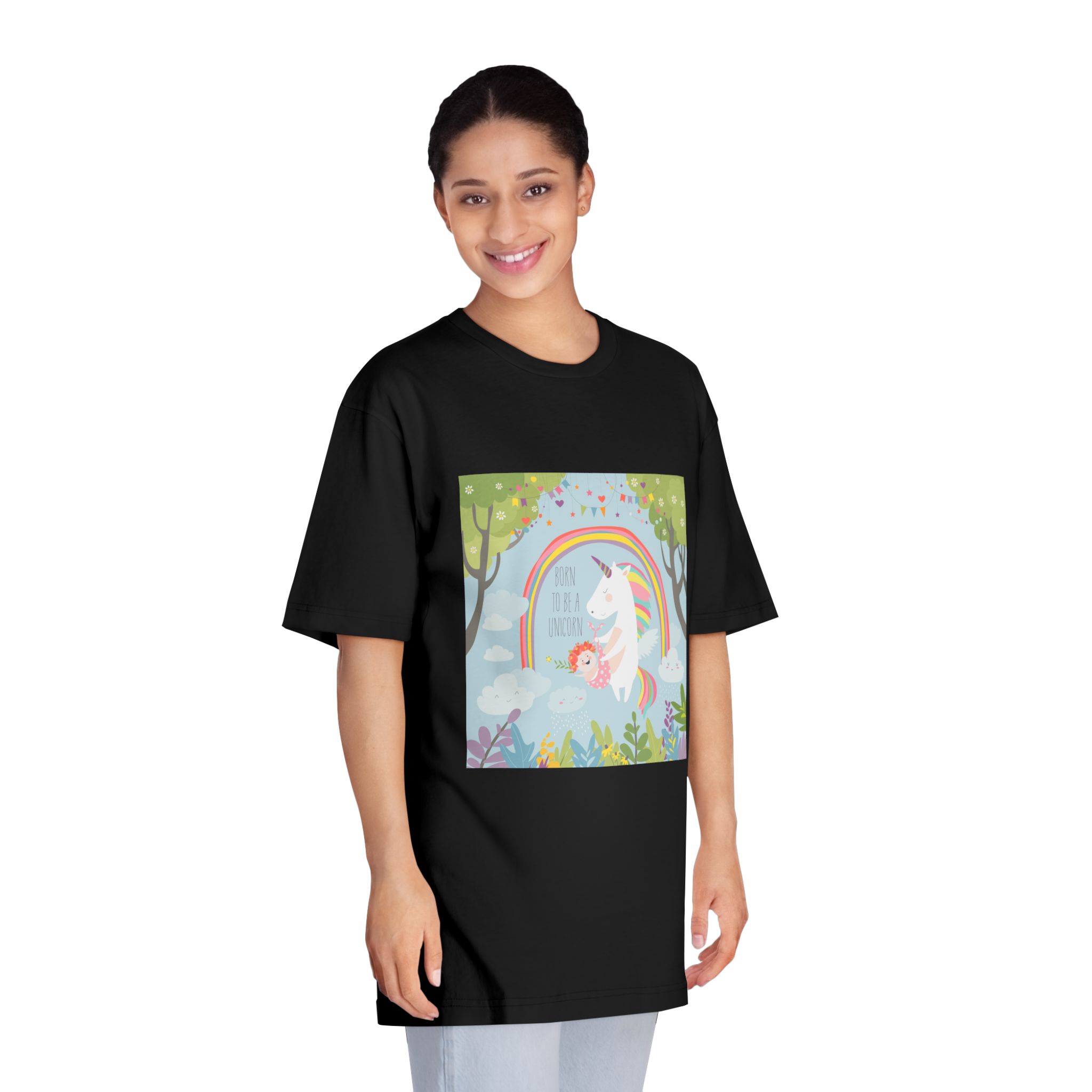 Cute Unicorn With Baby Unisex Classic Crewneck T Shirt - Image 7