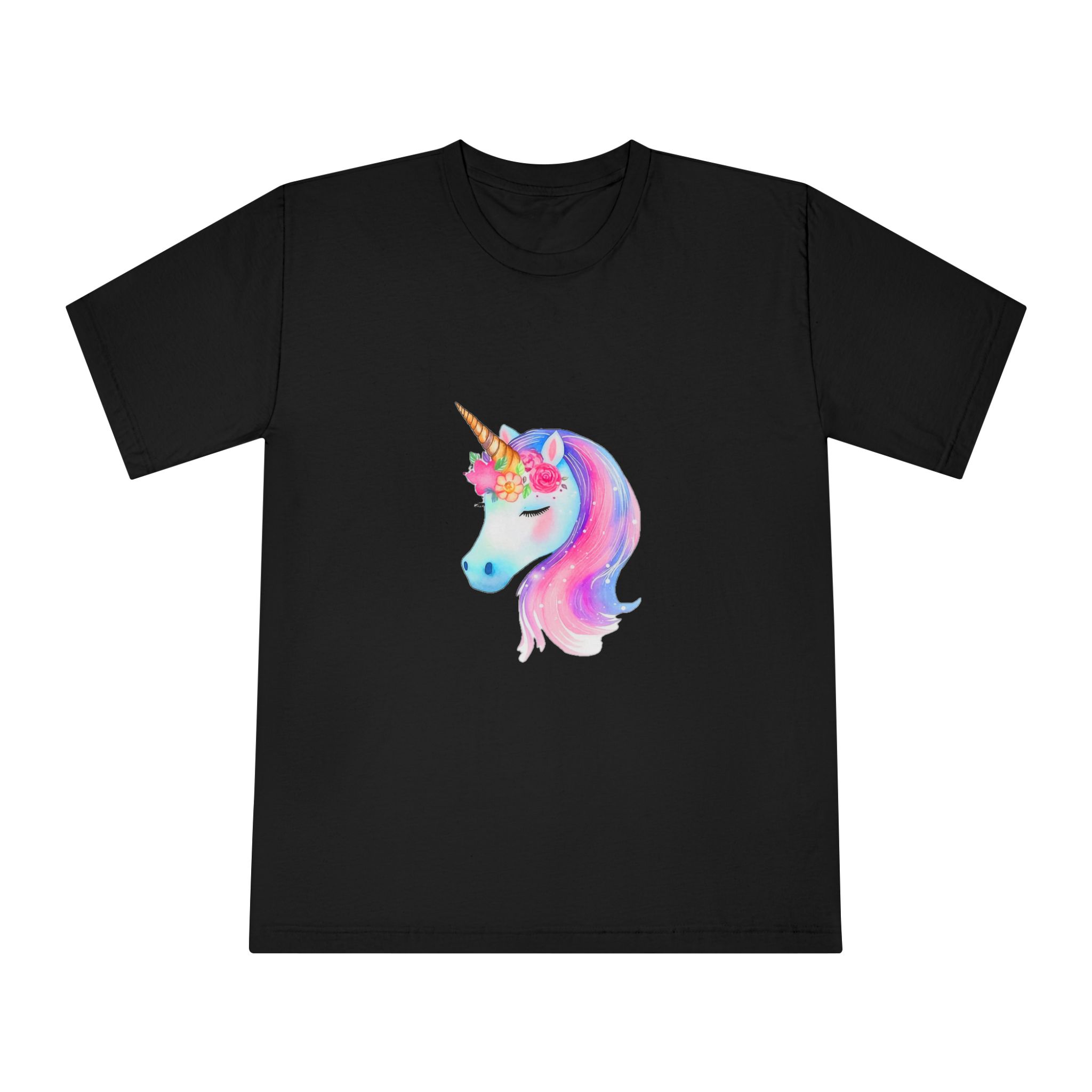Cute Unicorn Watercolor Hand Painted 01 Unisex Classic Crewneck T Shirt - Image 5