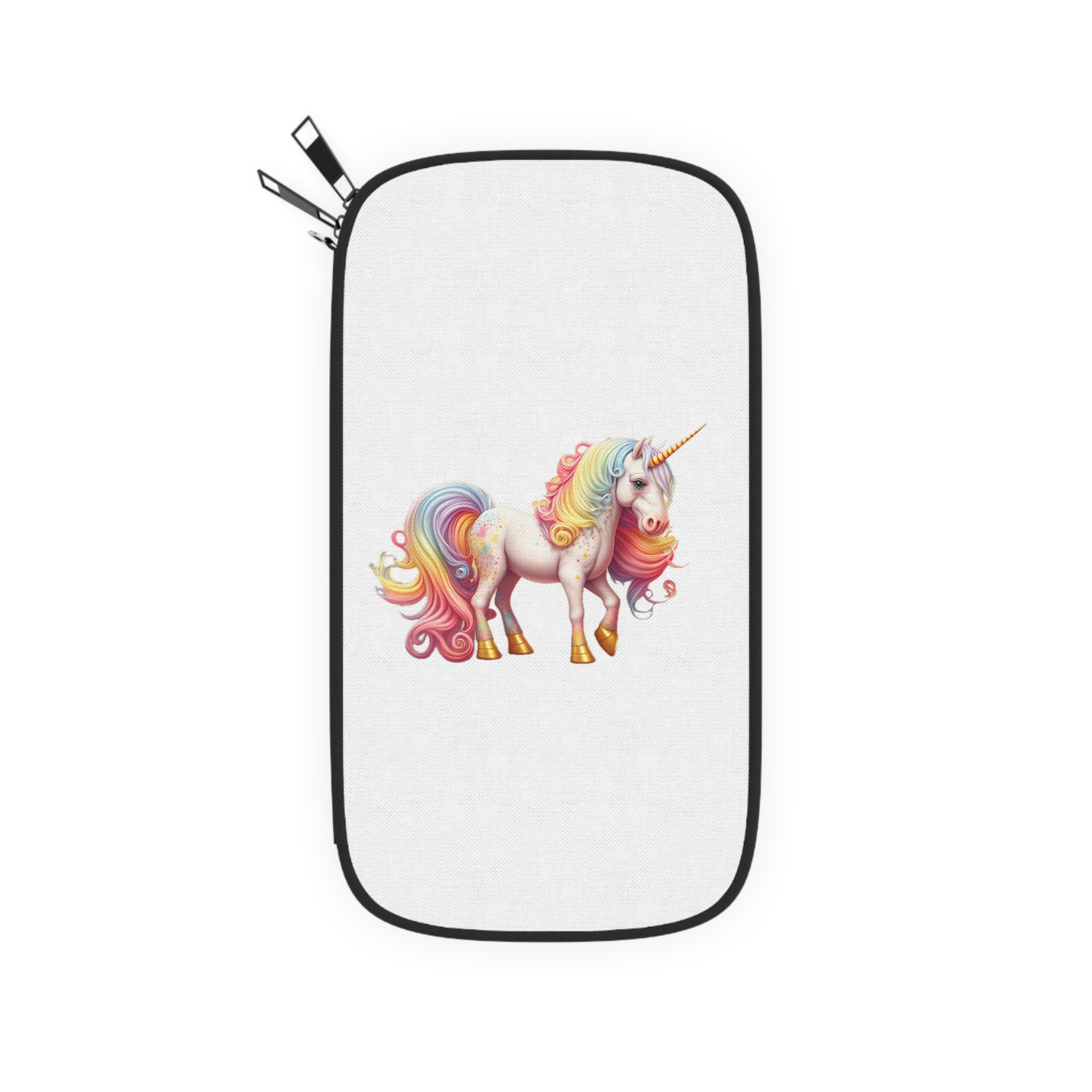 Cute Rainbow Unicorn Rainbow Colors Hair Fantasy Magic Unicorn Generative Ai Passport Wallet - Image 2